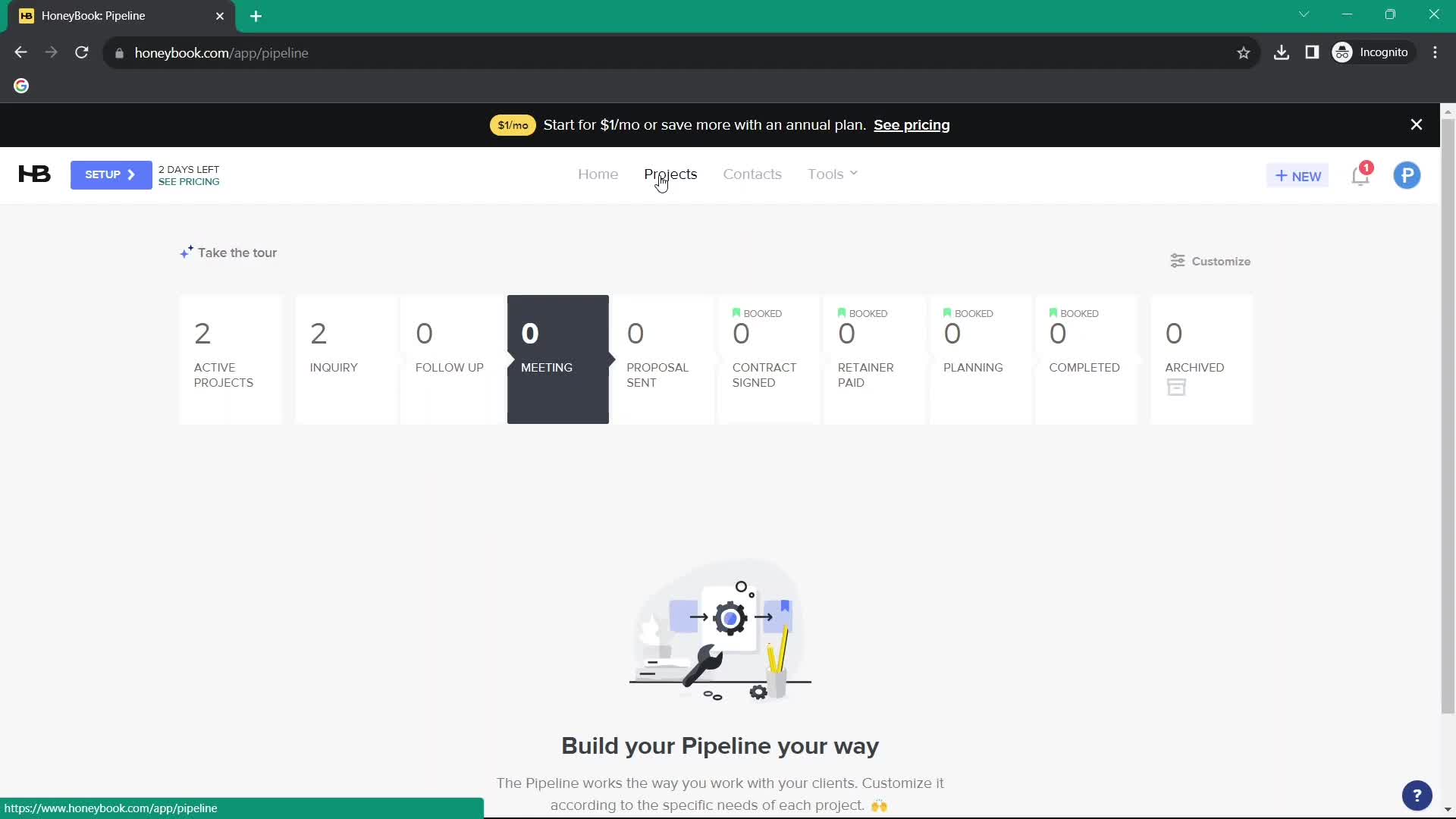 Creating a project screenshot