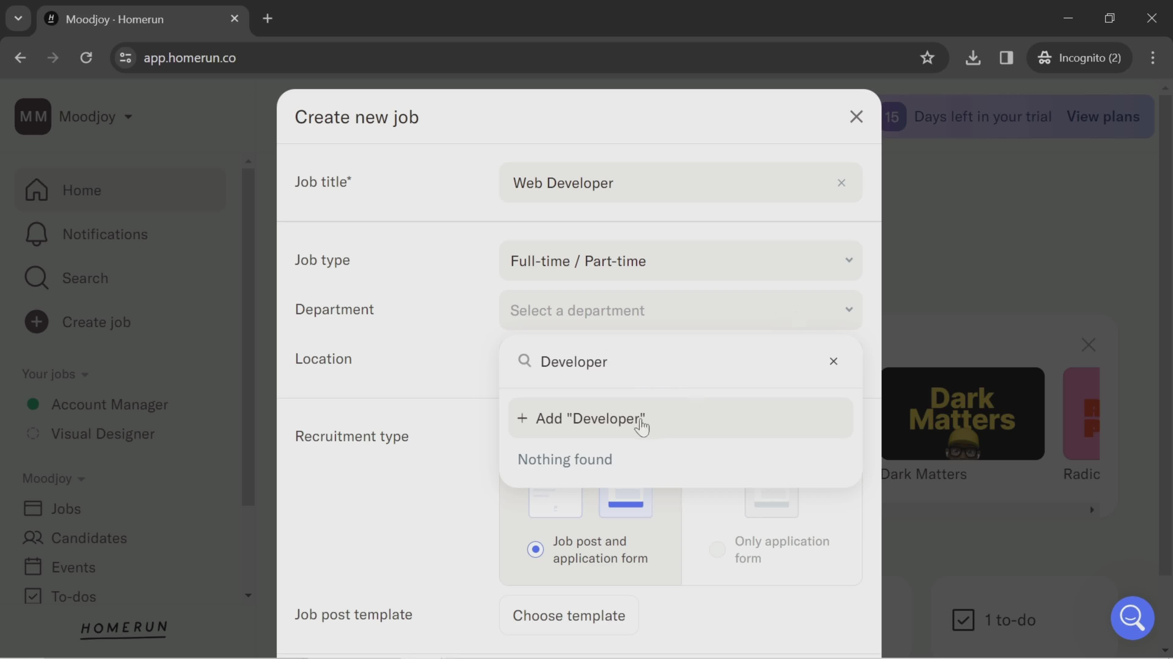 Creating a job post on Homerun video thumbnail