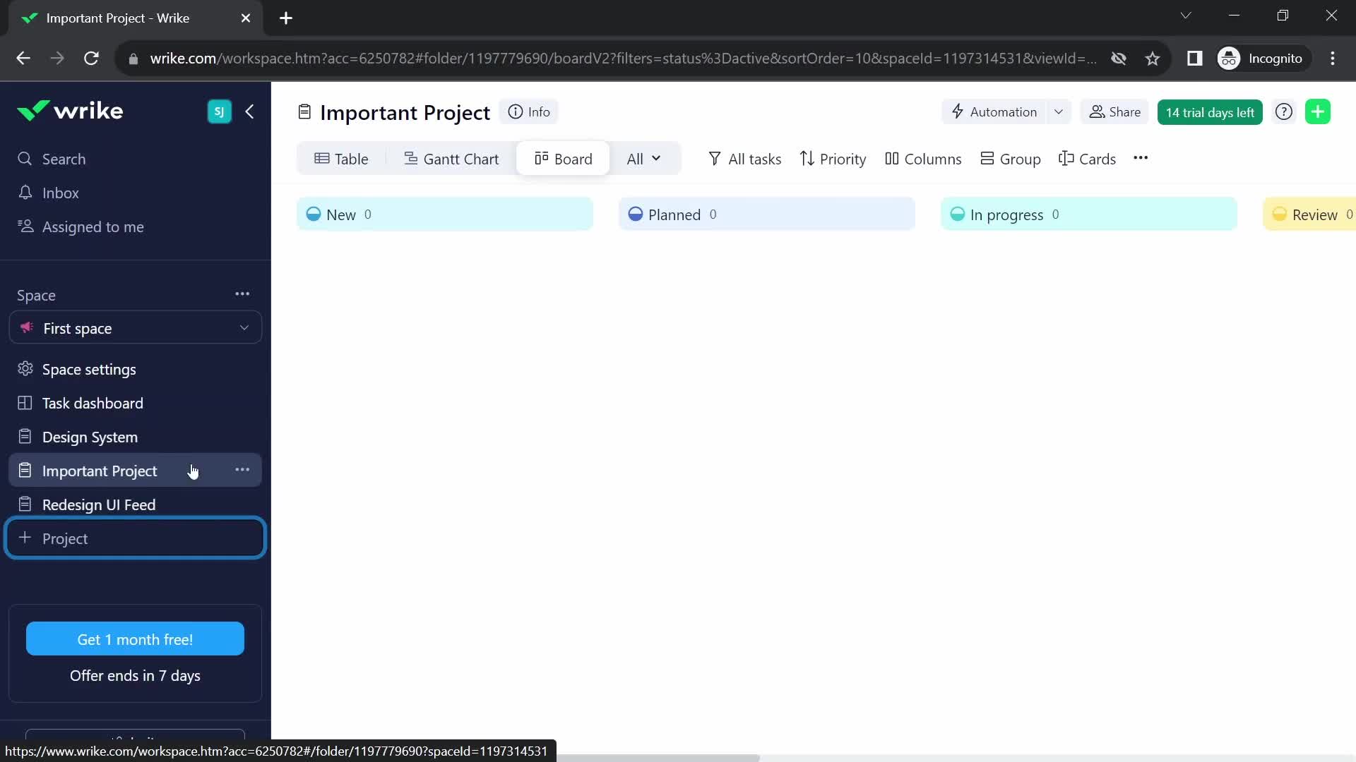 Creating a project screenshot