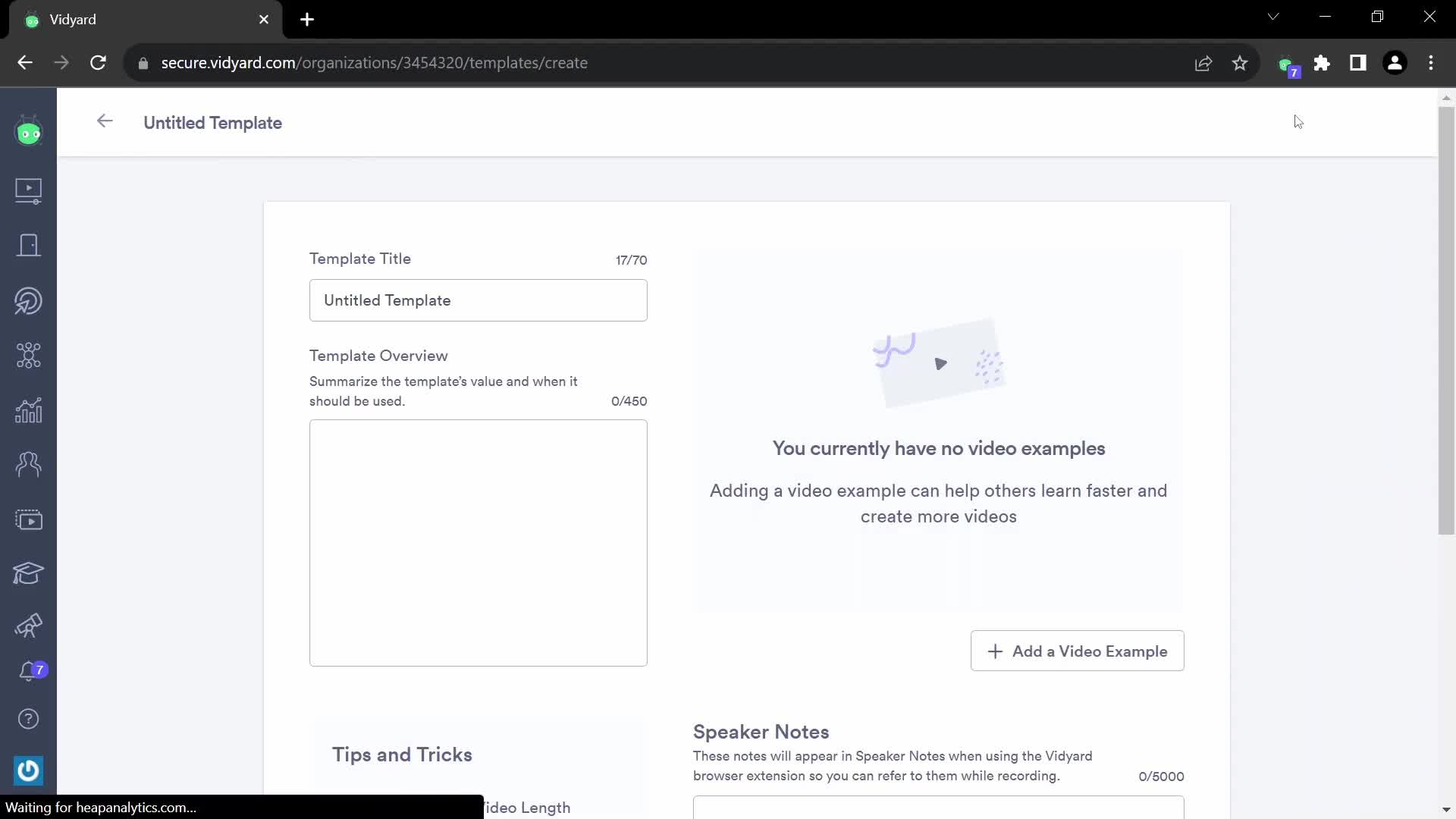 Creating a template on Vidyard video thumbnail