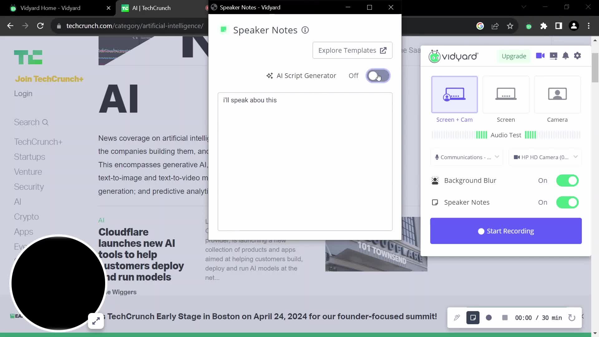 Creating a video on Vidyard video thumbnail