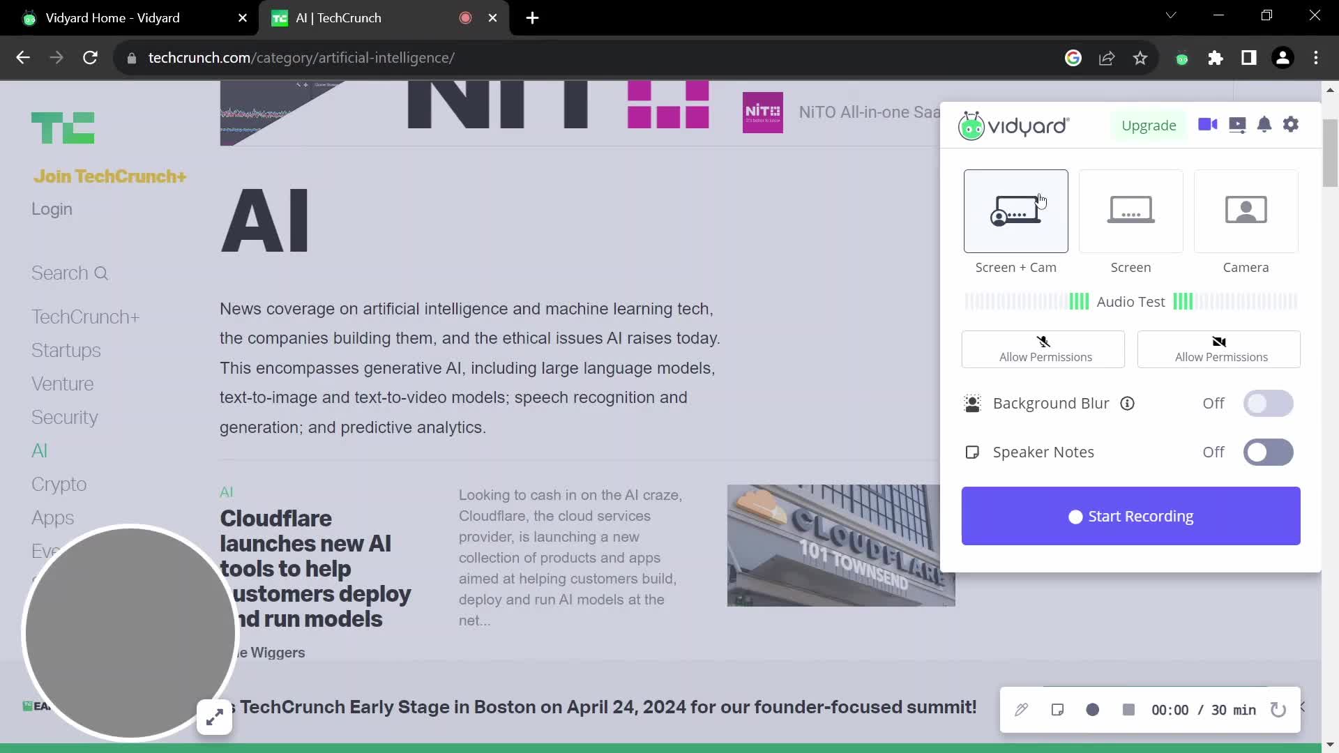 Creating a video on Vidyard video thumbnail