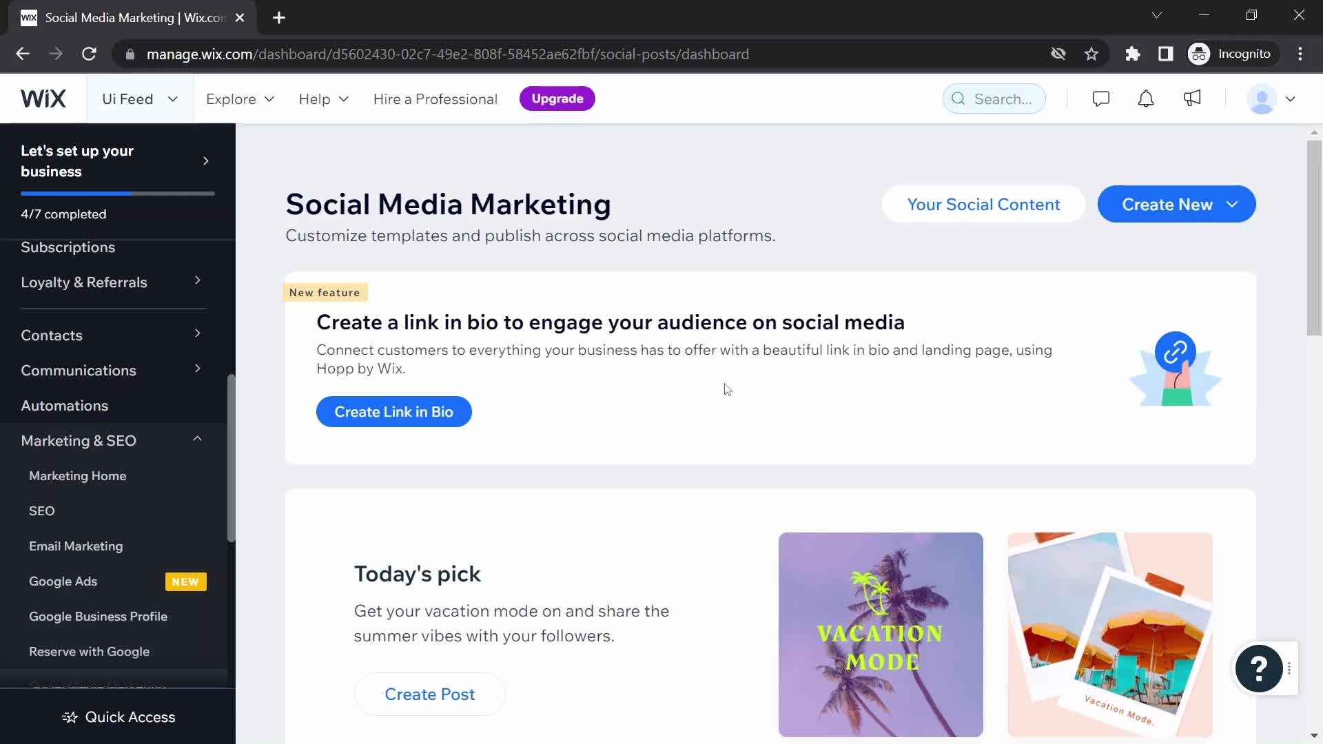 Creating a video on Wix video thumbnail
