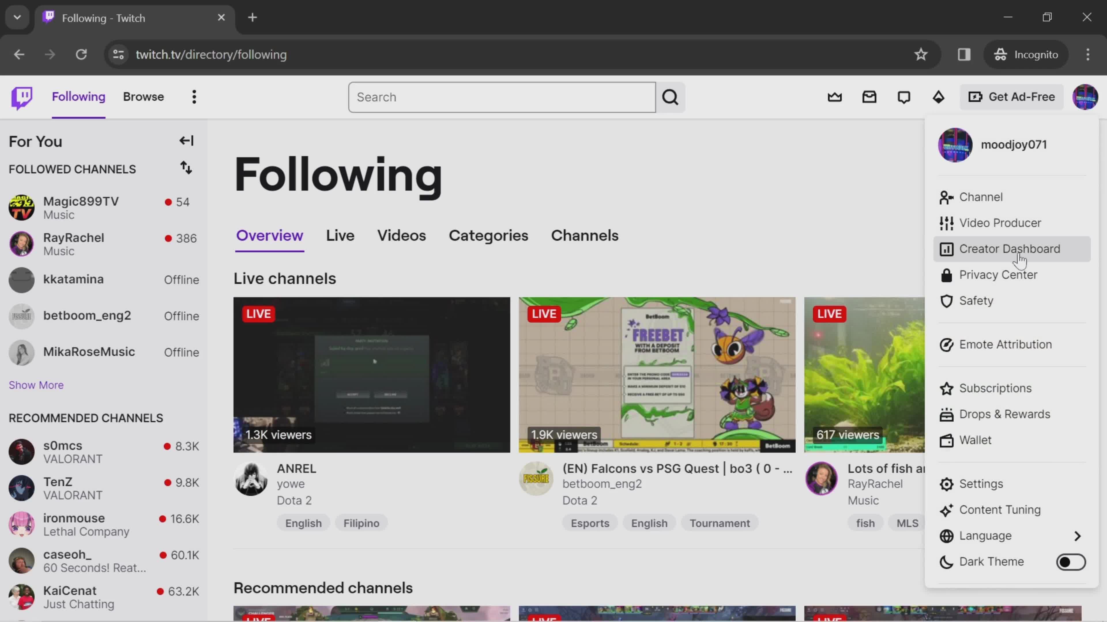 Creating alerts on Twitch video thumbnail