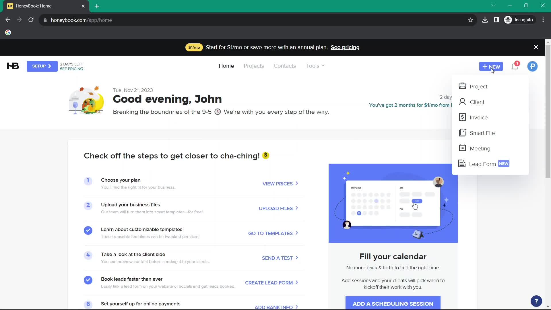 Creating an invoice screenshot