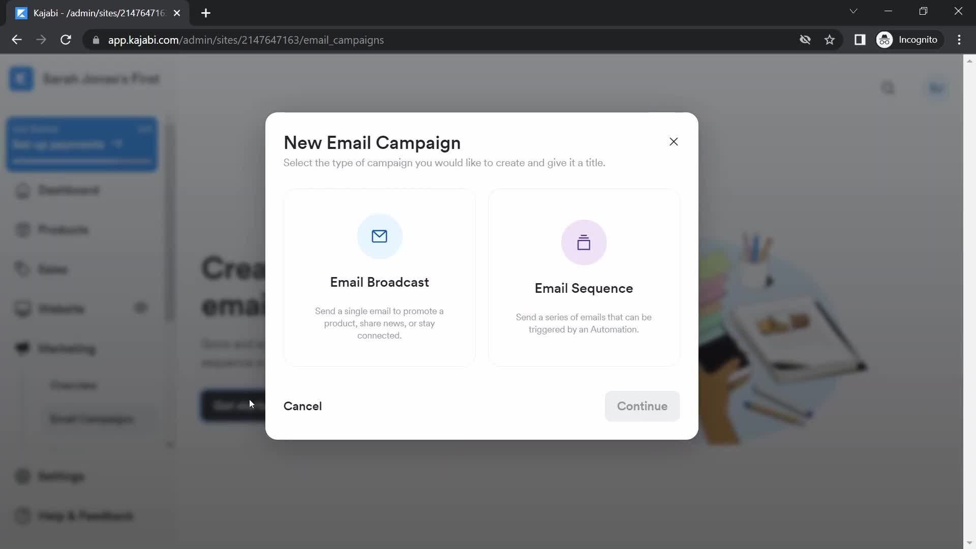 Creating an email campaign on Kajabi video thumbnail