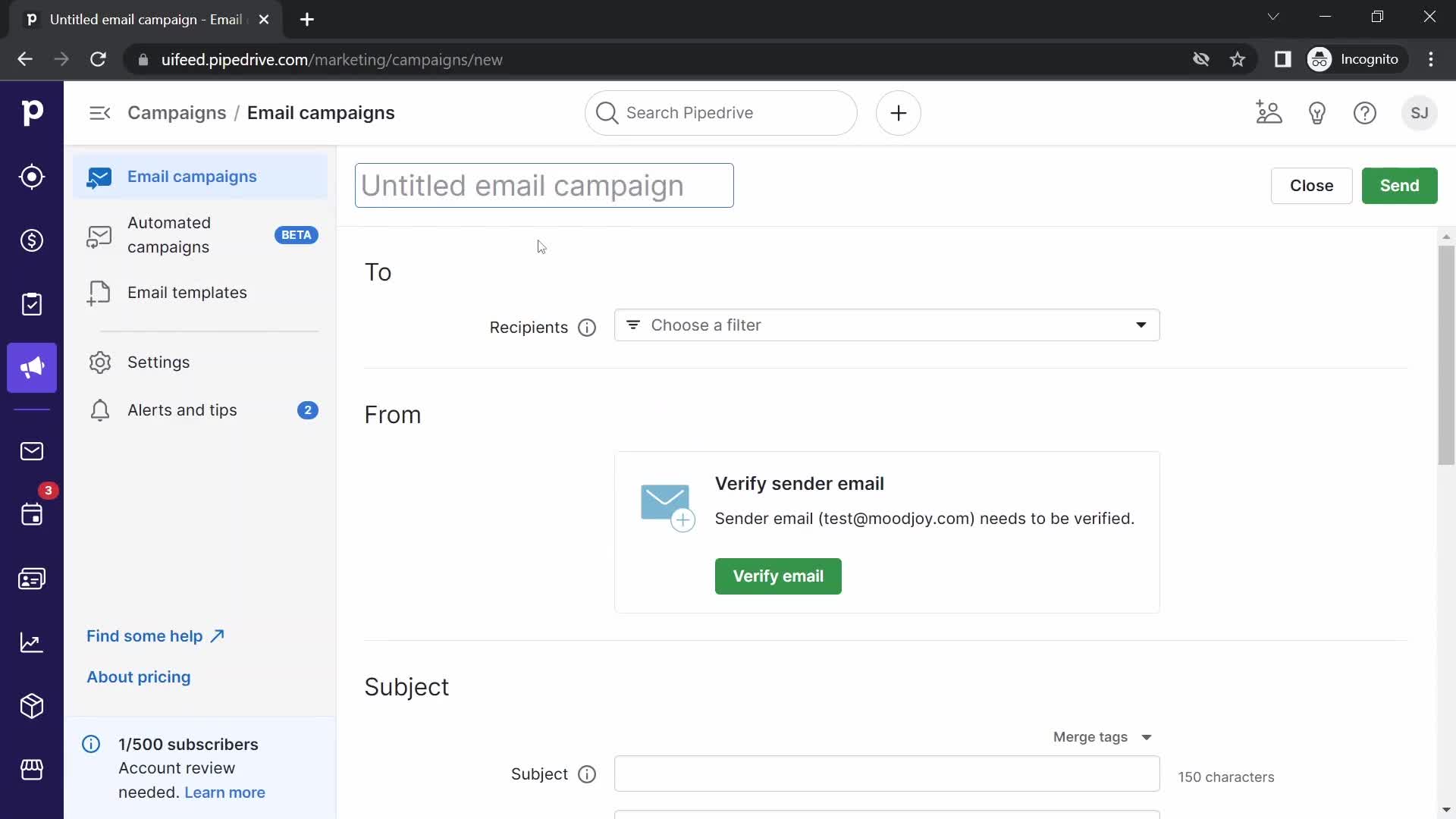 Creating an email campaign on Pipedrive video thumbnail