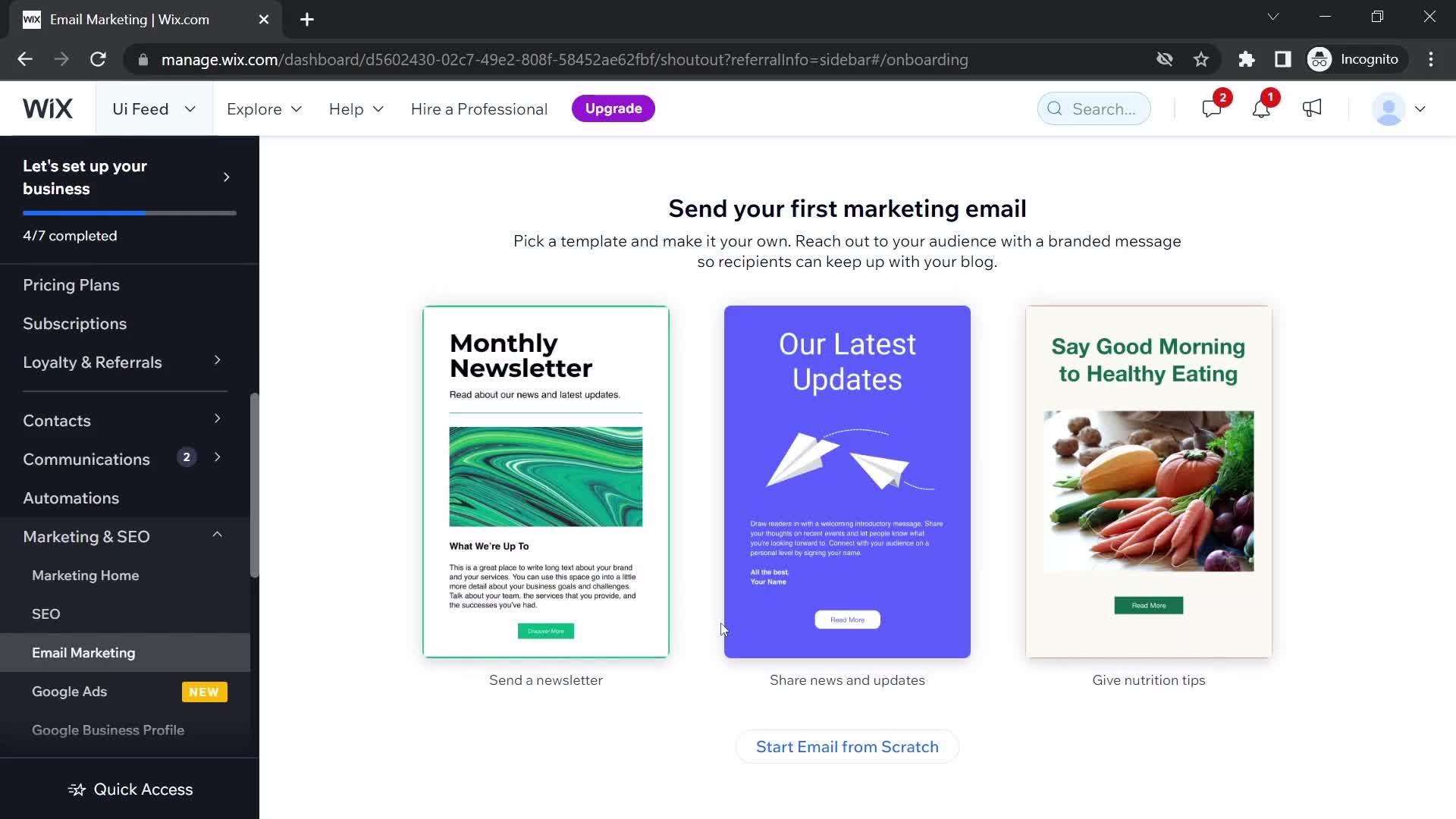 Creating an email campaign on Wix video thumbnail