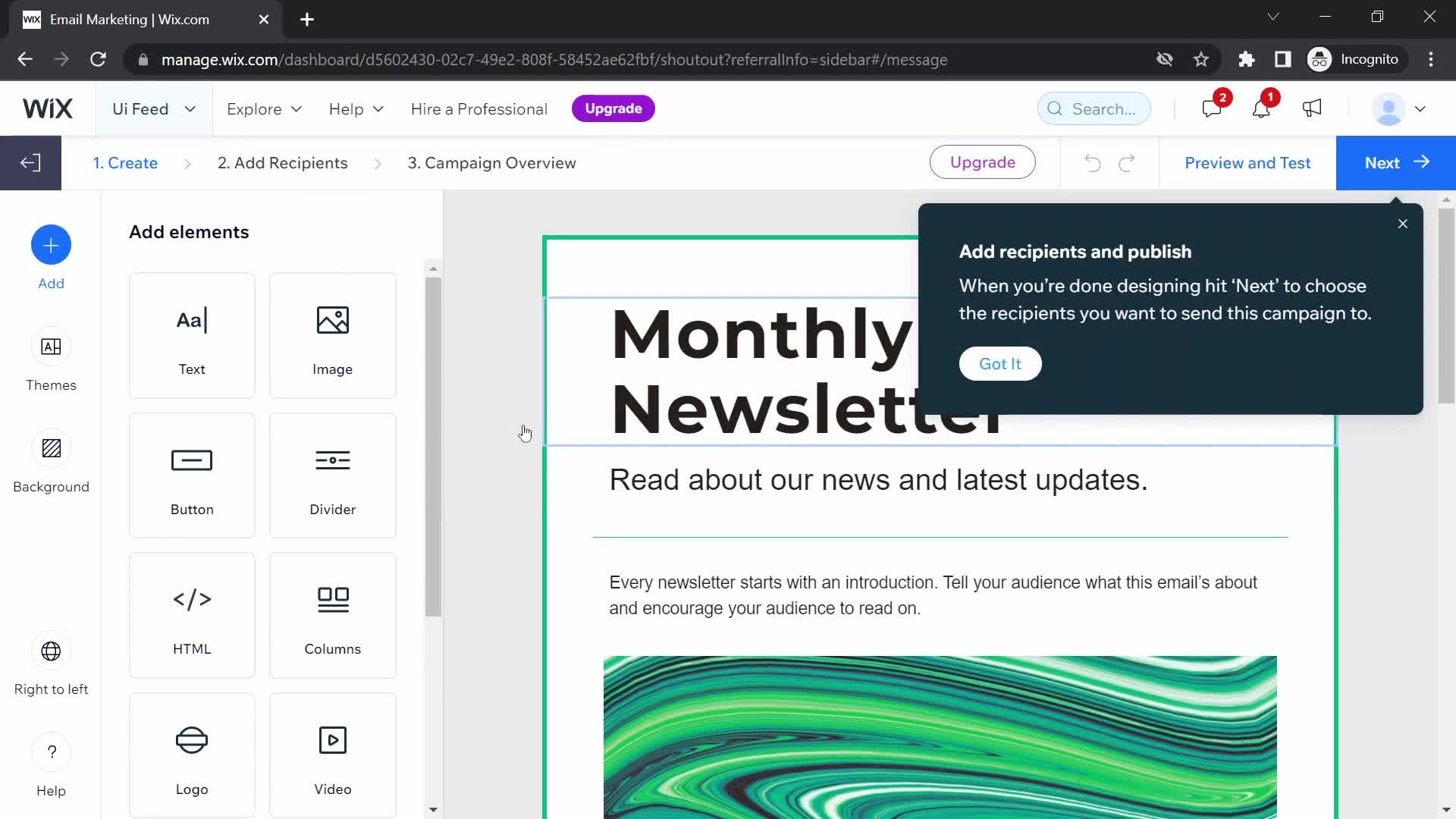 Creating an email campaign on Wix video thumbnail