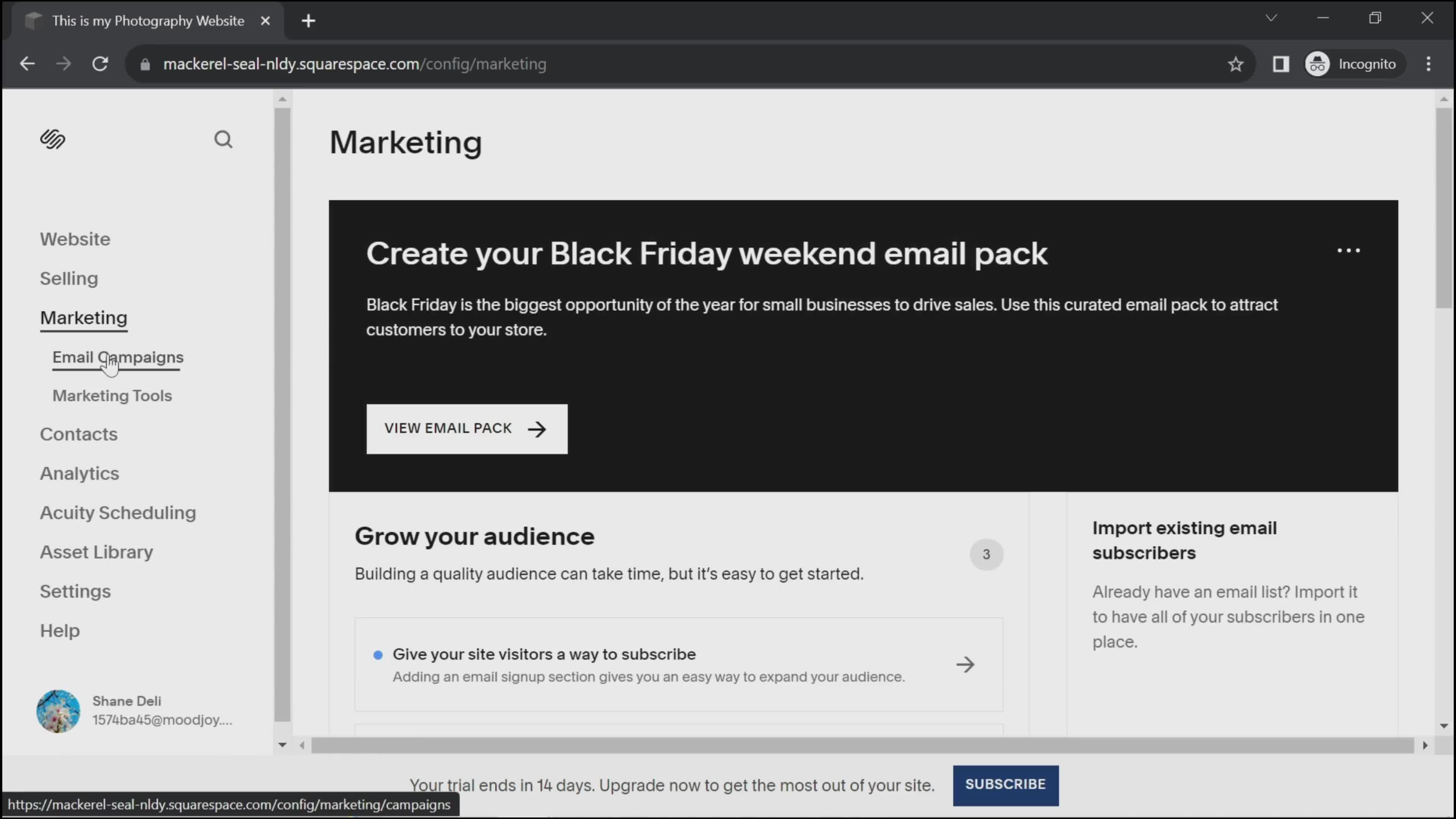 Creating an email campaign on Squarespace video thumbnail