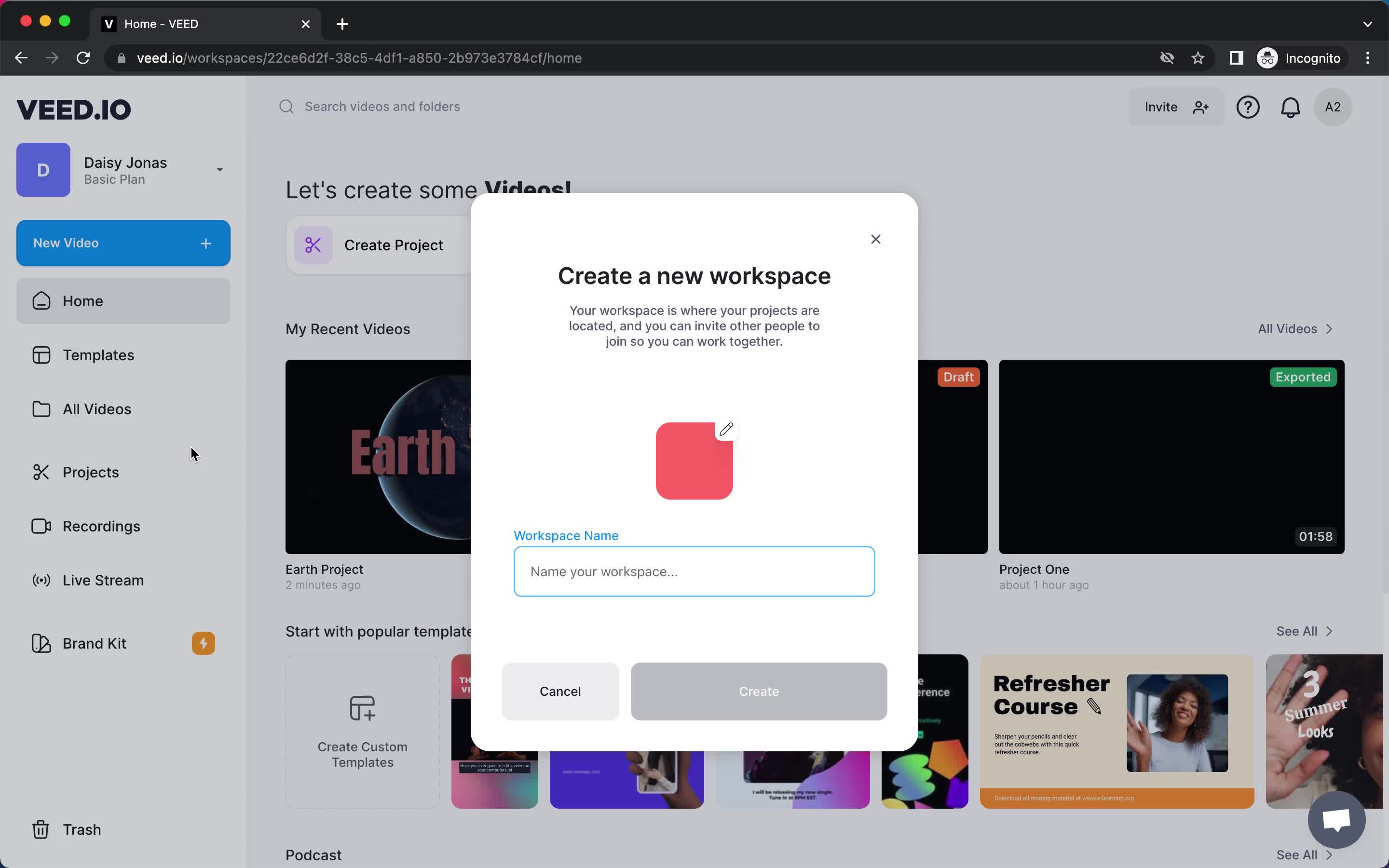 Creating a workspace on VEED.IO video thumbnail