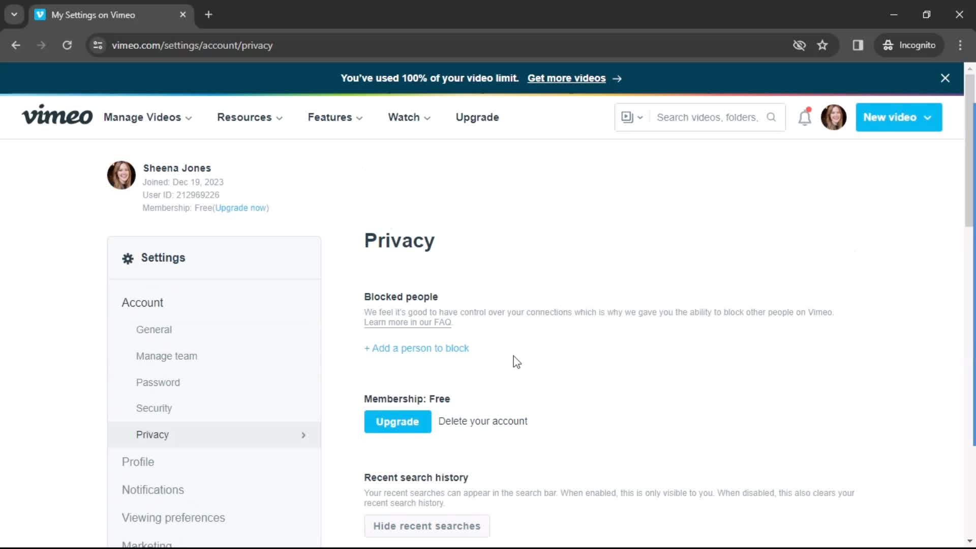 Deleting your account on Vimeo video thumbnail