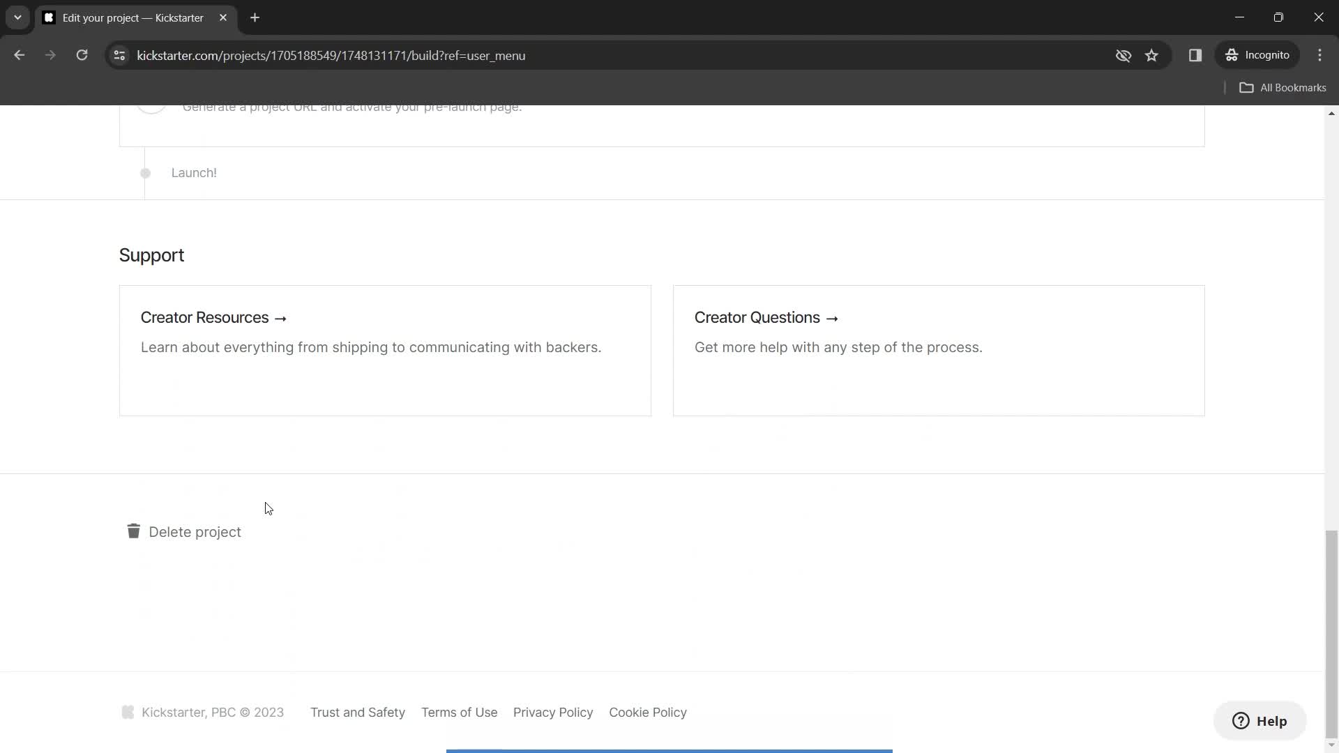 Deleting a project on Kickstarter video thumbnail