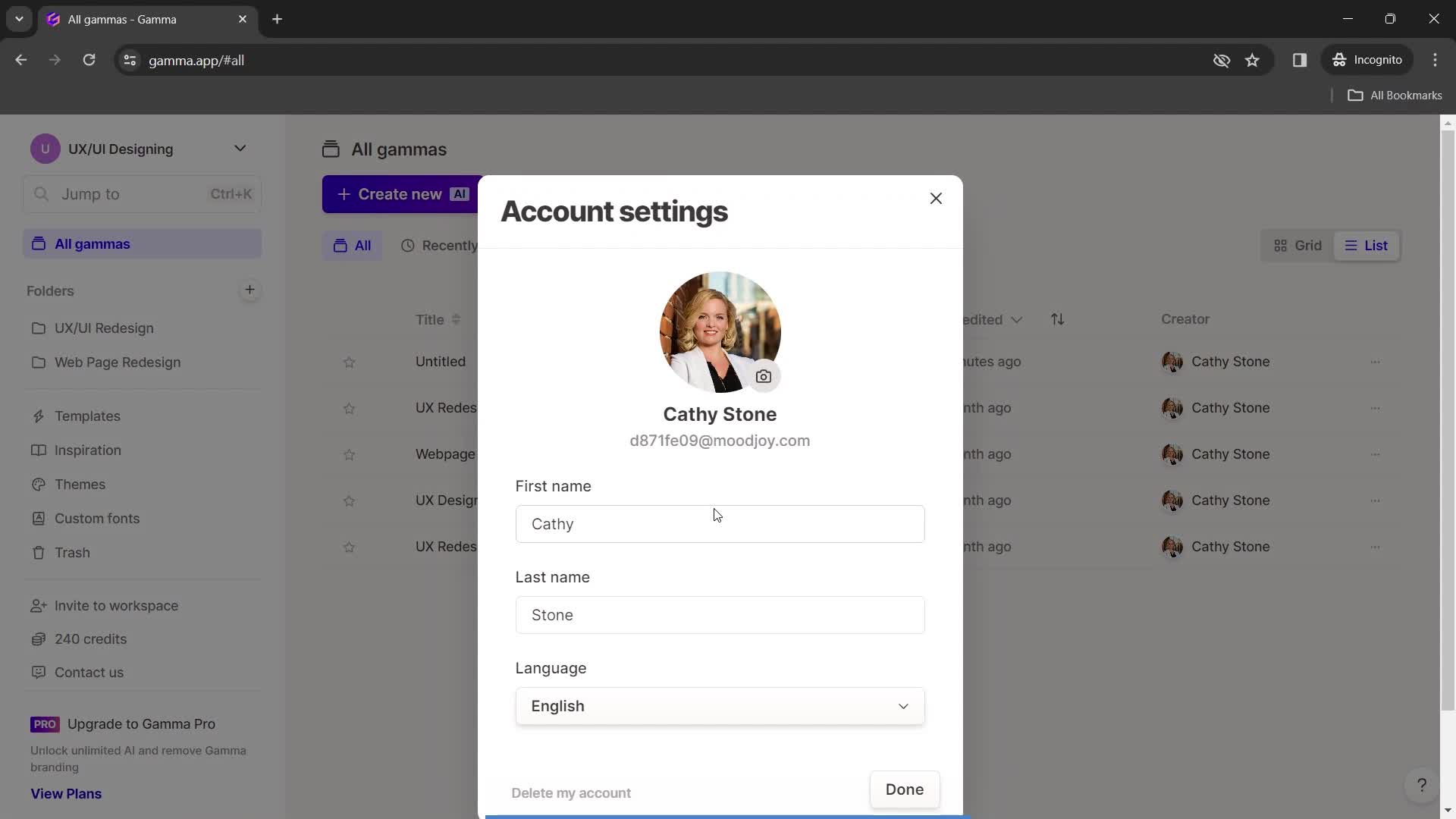 Updating your profile on Gamma video thumbnail