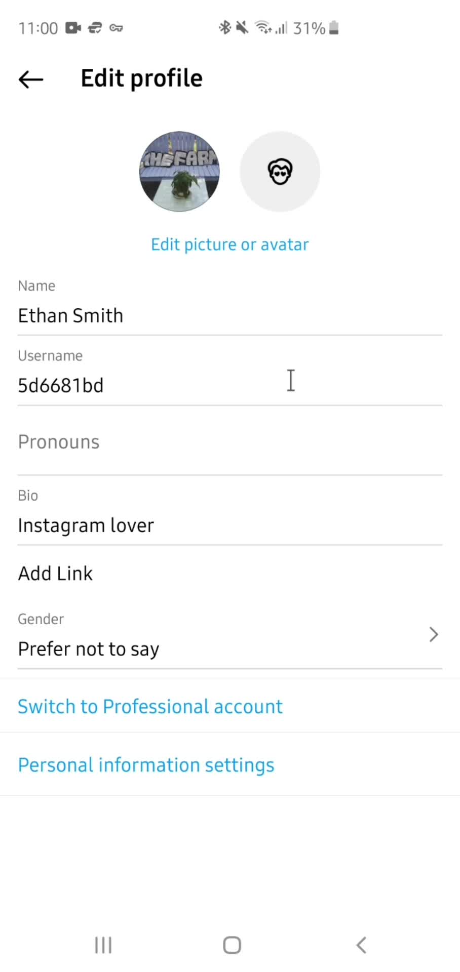 Updating your profile screenshot