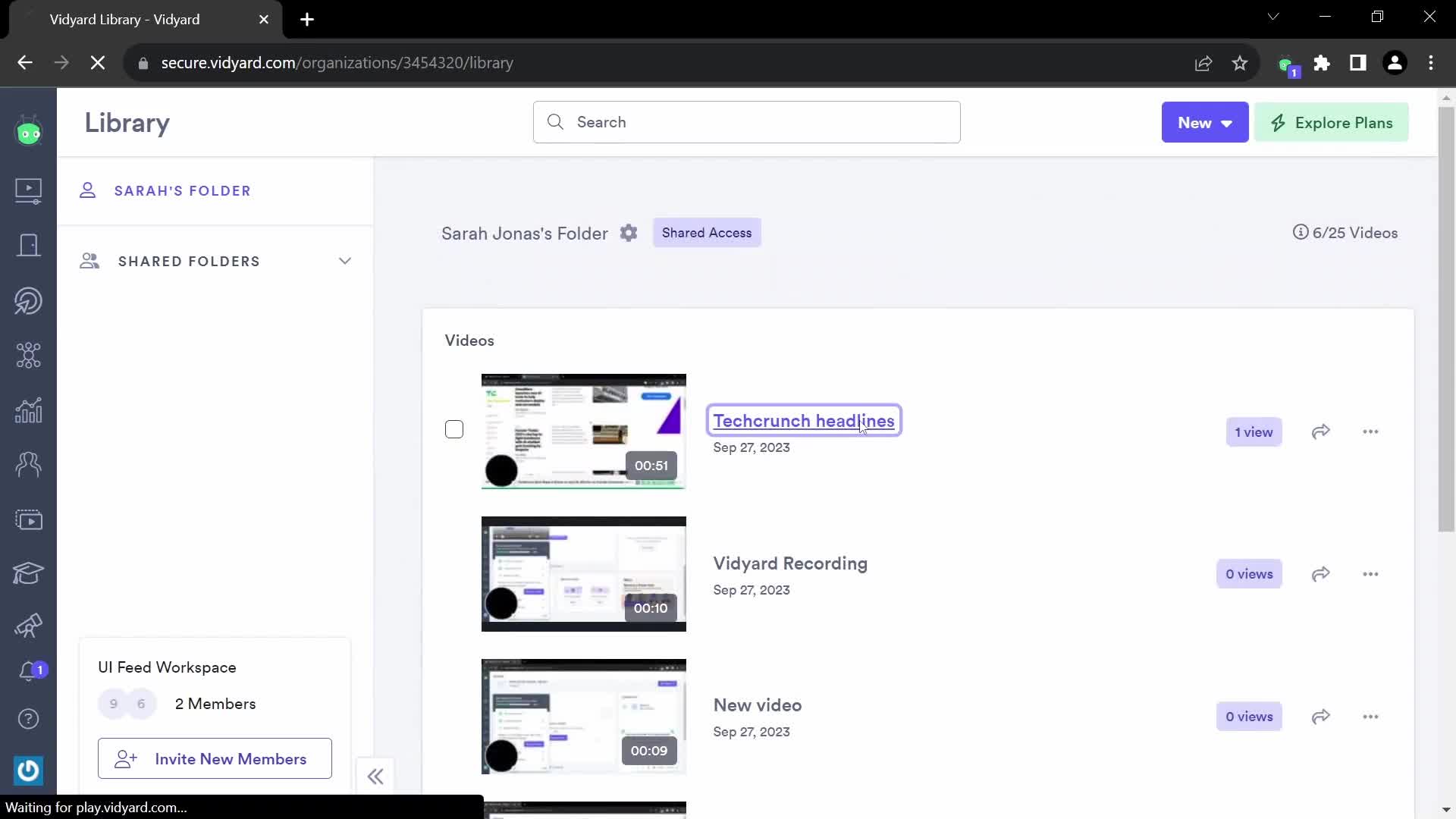 Editing a video on Vidyard video thumbnail