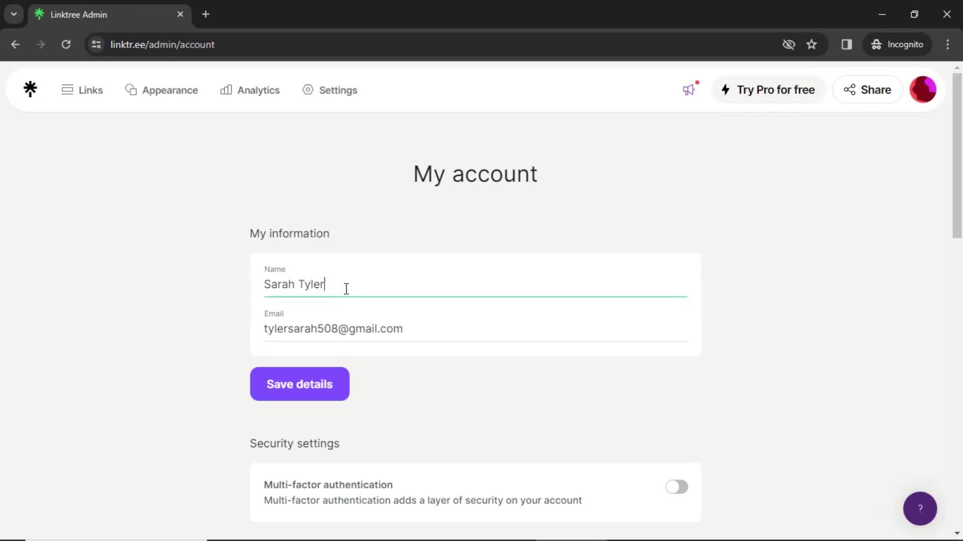 Updating your profile on Linktree video thumbnail