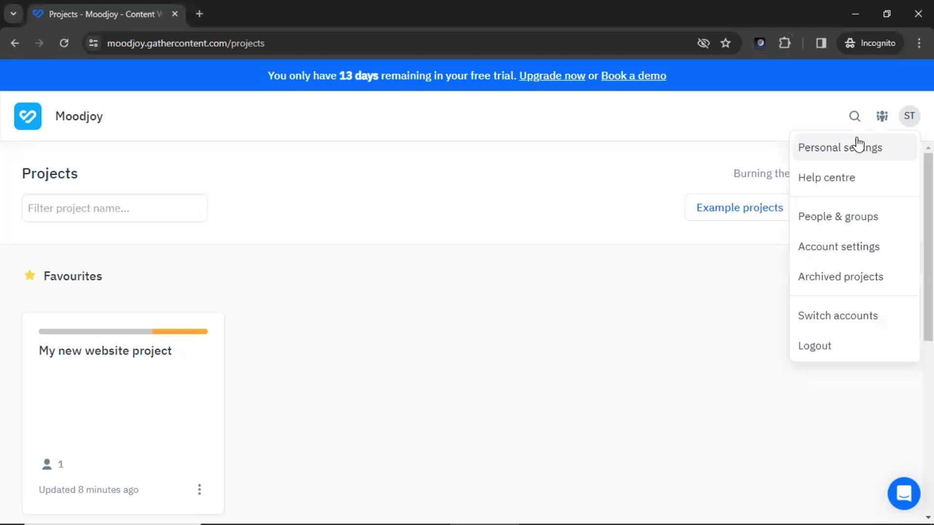 Updating your profile on GatherContent video thumbnail