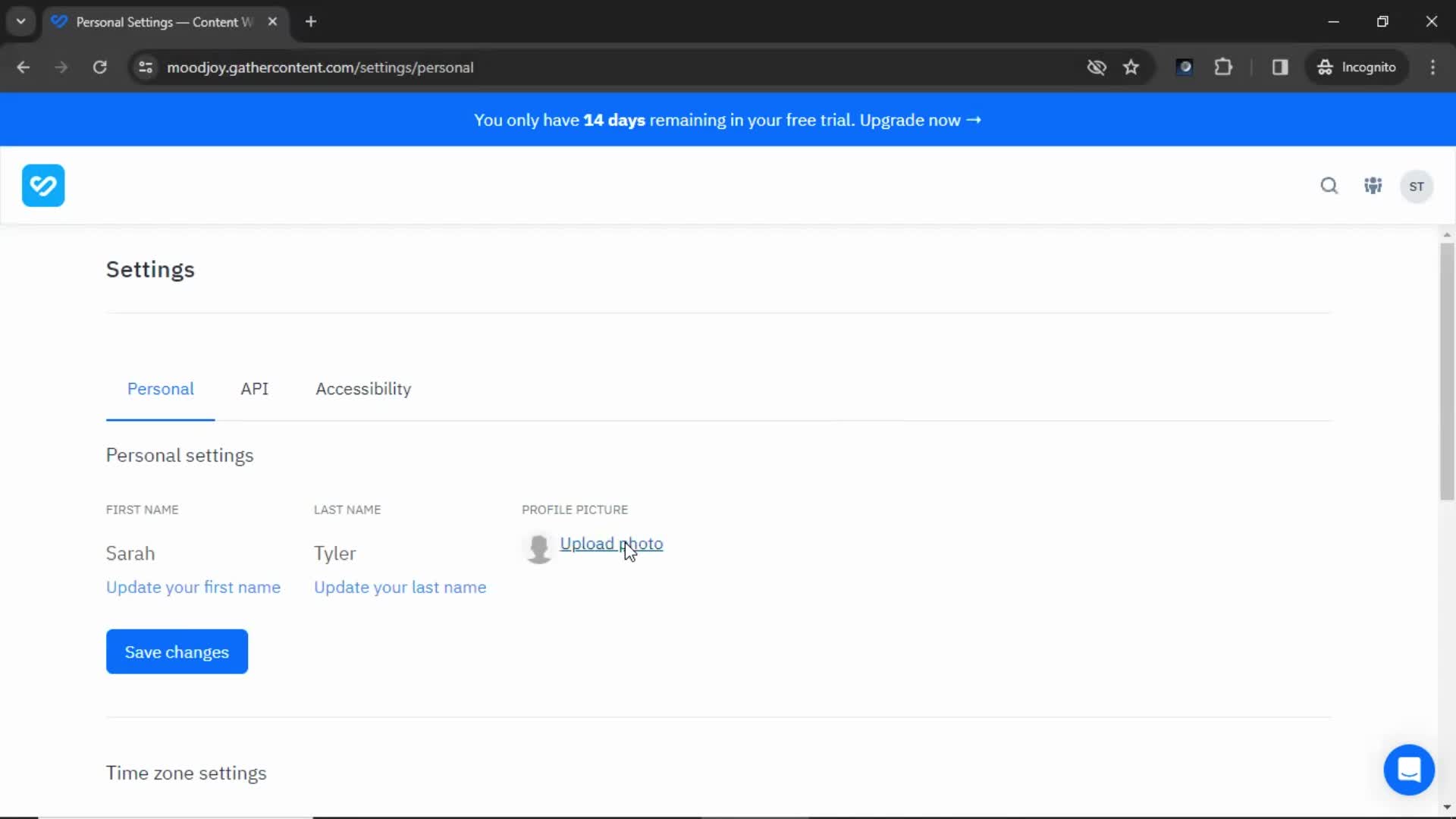 Updating your profile on GatherContent video thumbnail