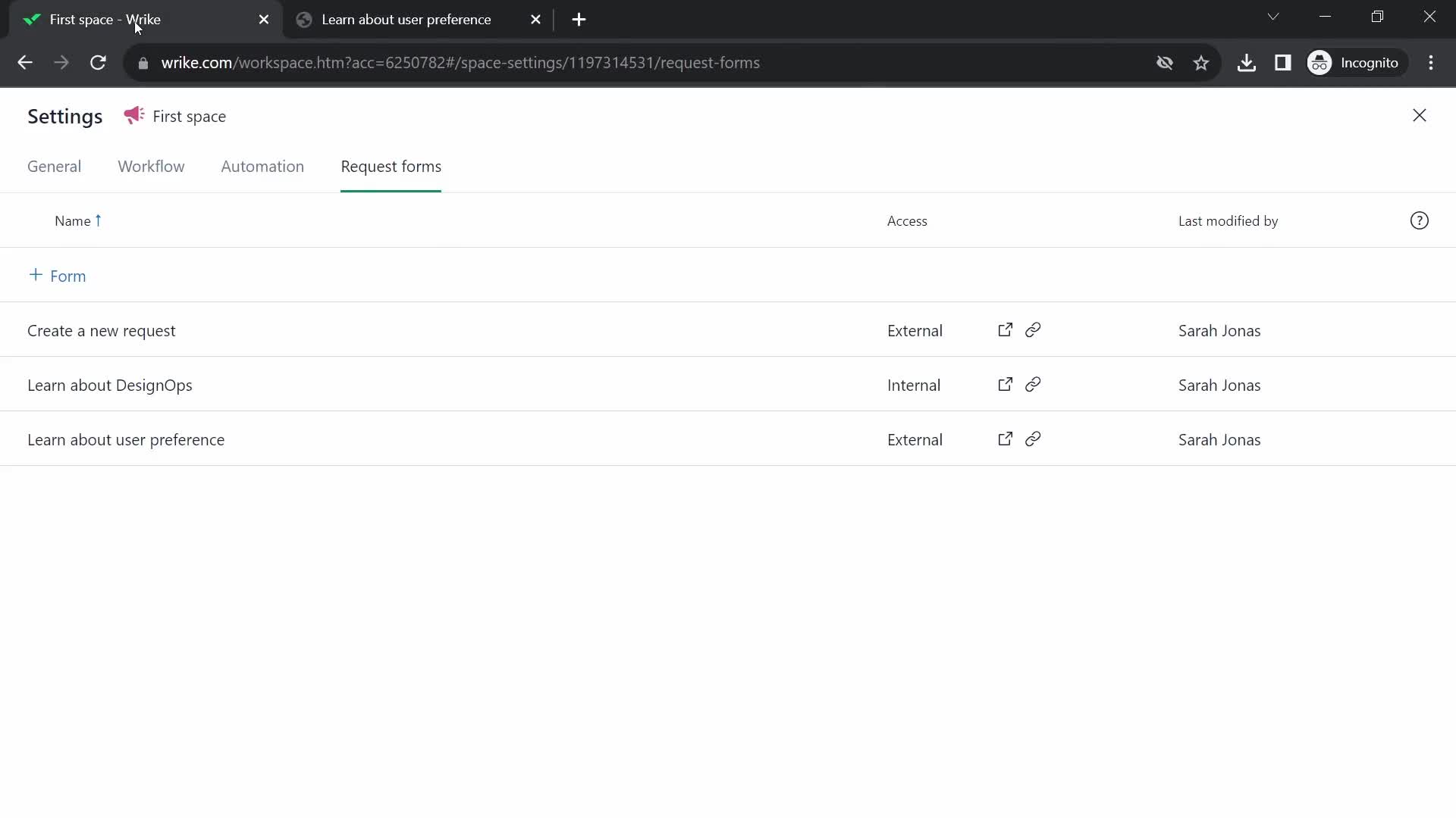 Filling in a form screenshot