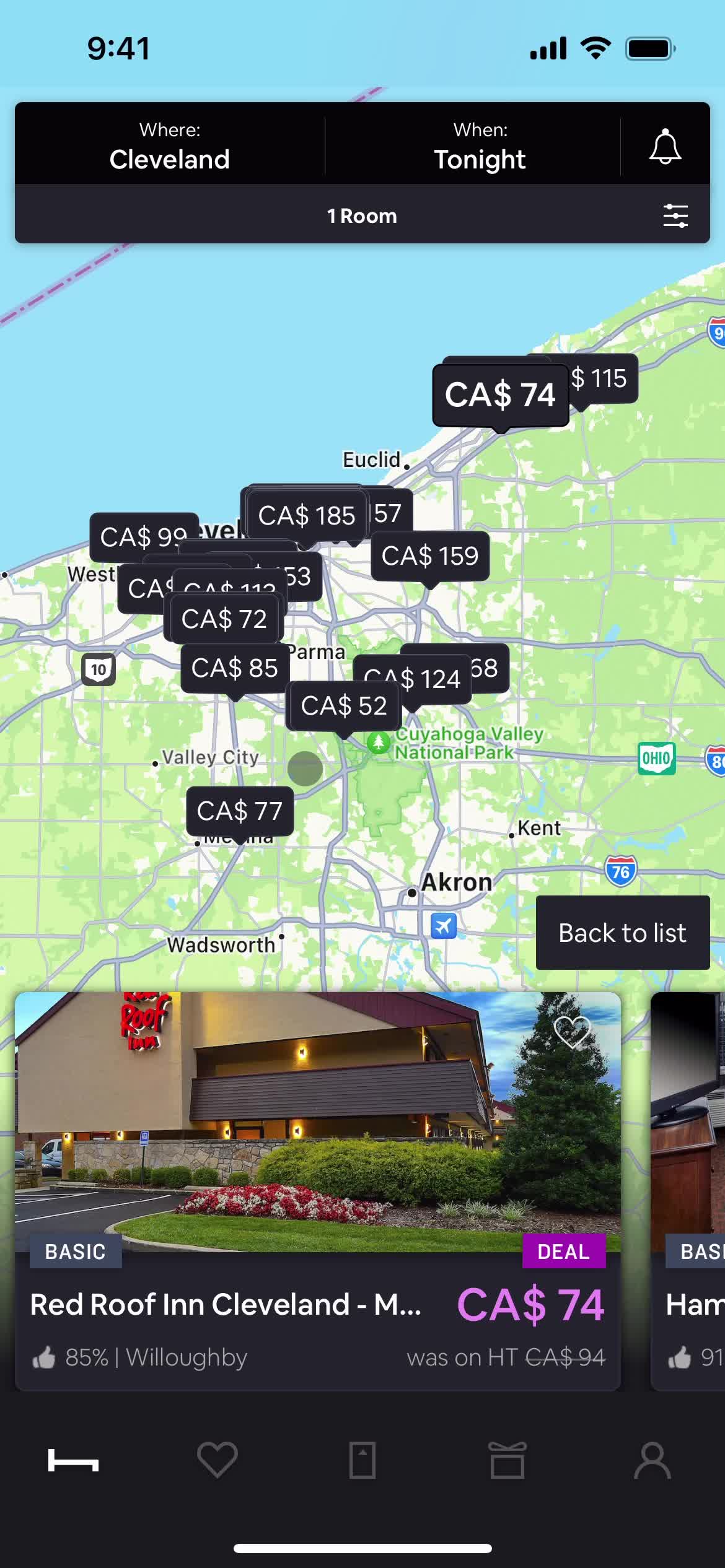 Filtering screenshot