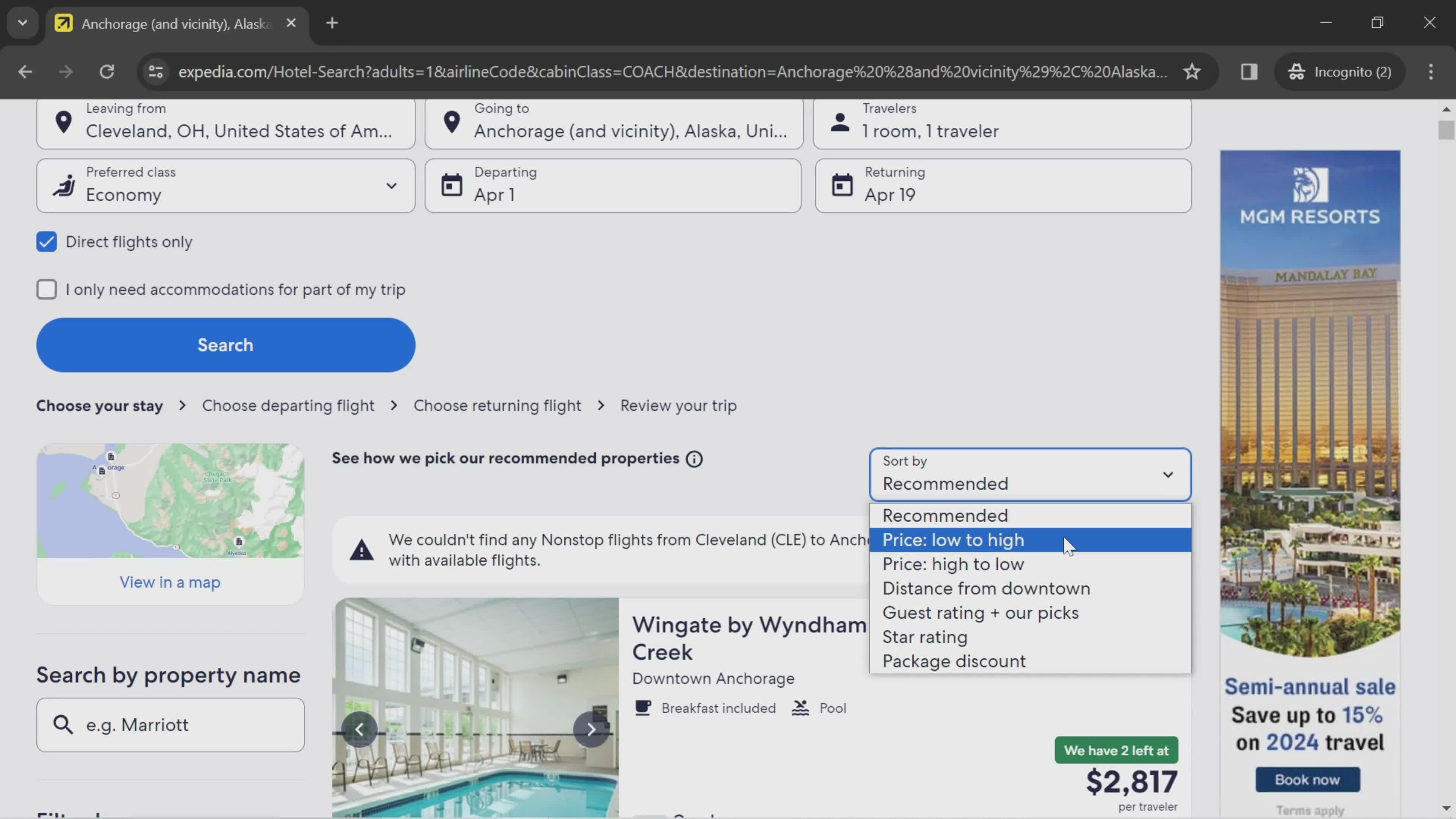 Finding packages screenshot