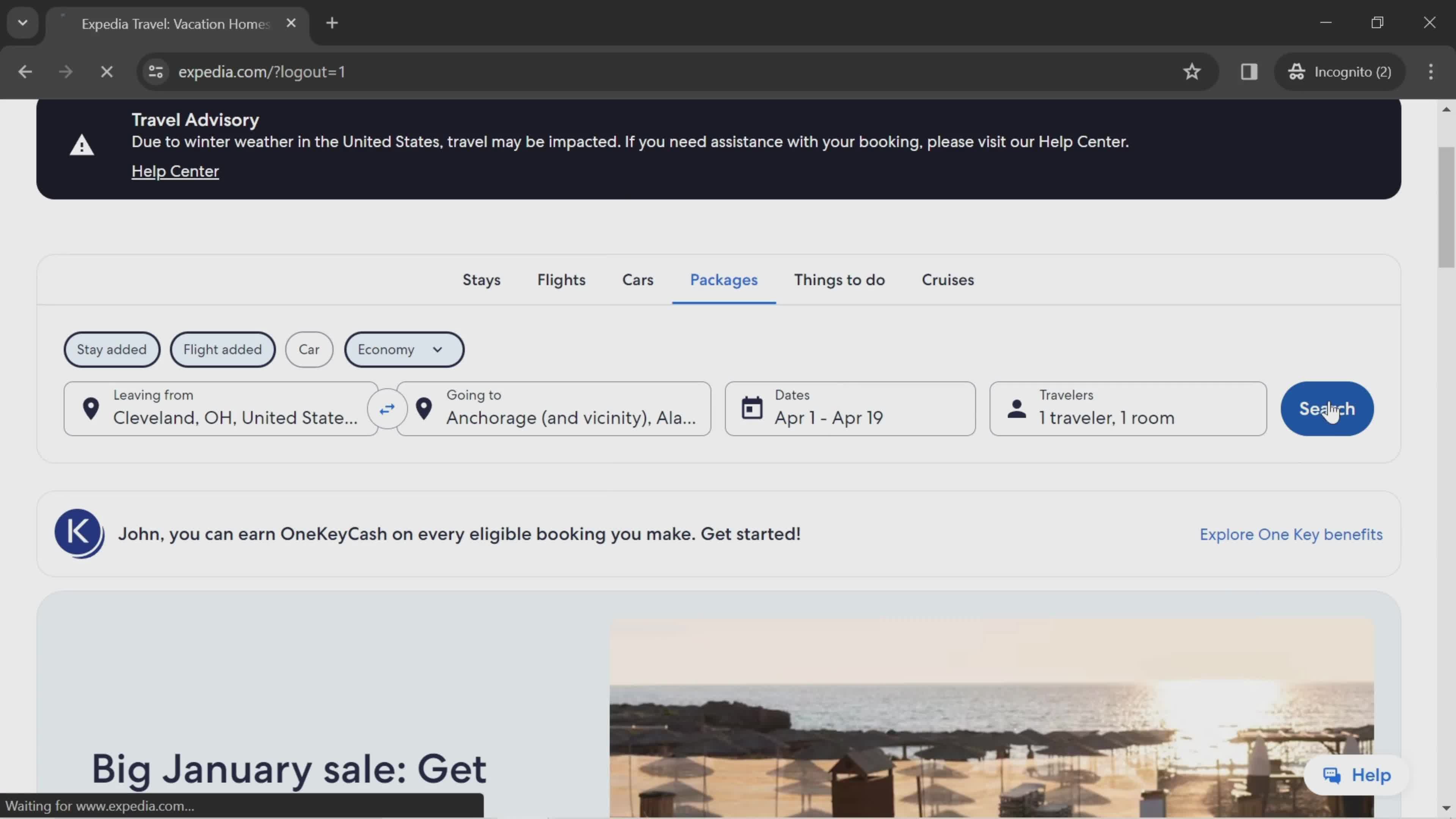 Finding packages screenshot