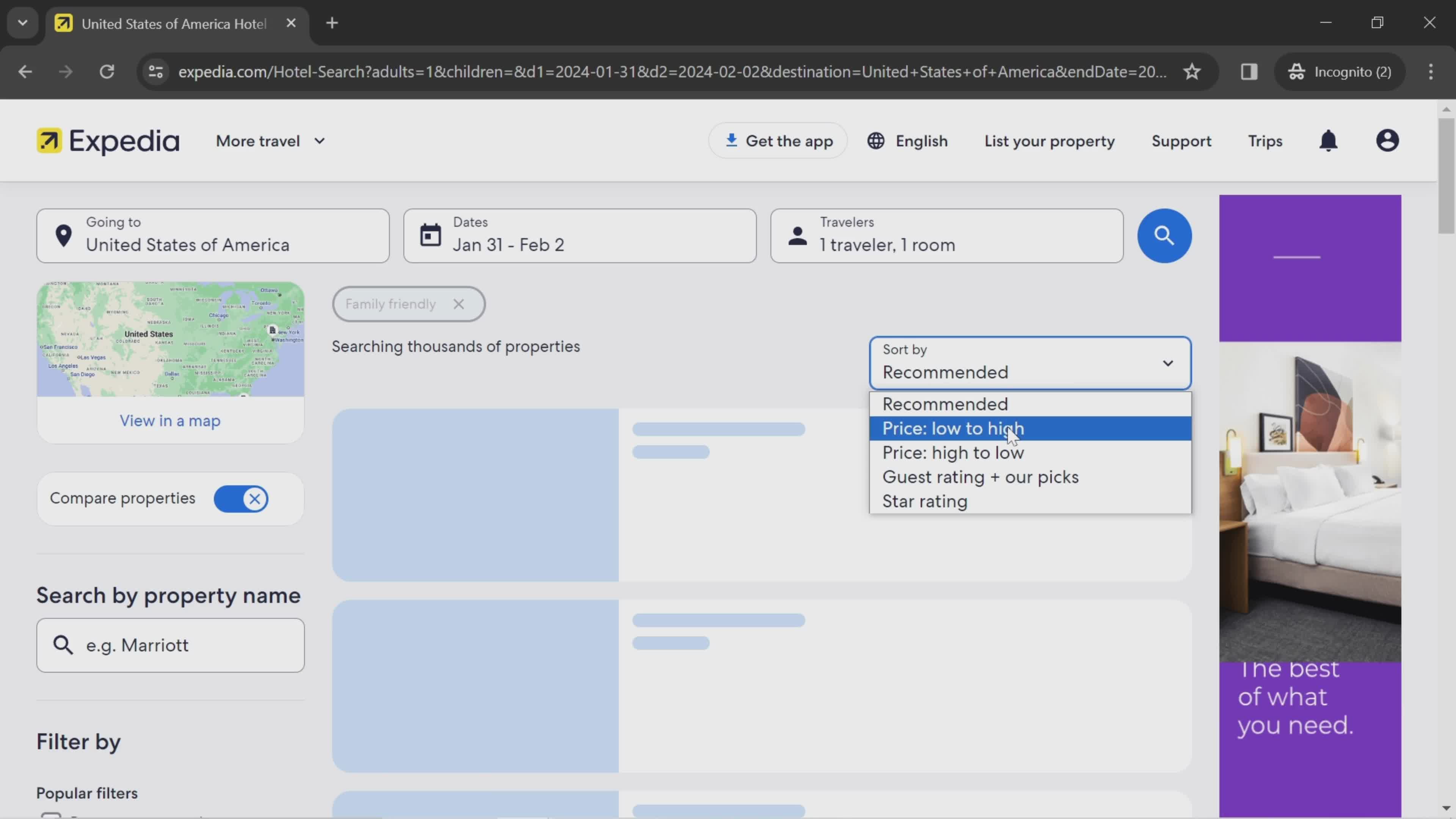 Finding things to do screenshot