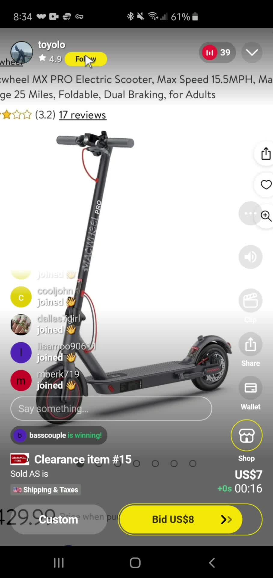 Following a user on Whatnot video thumbnail