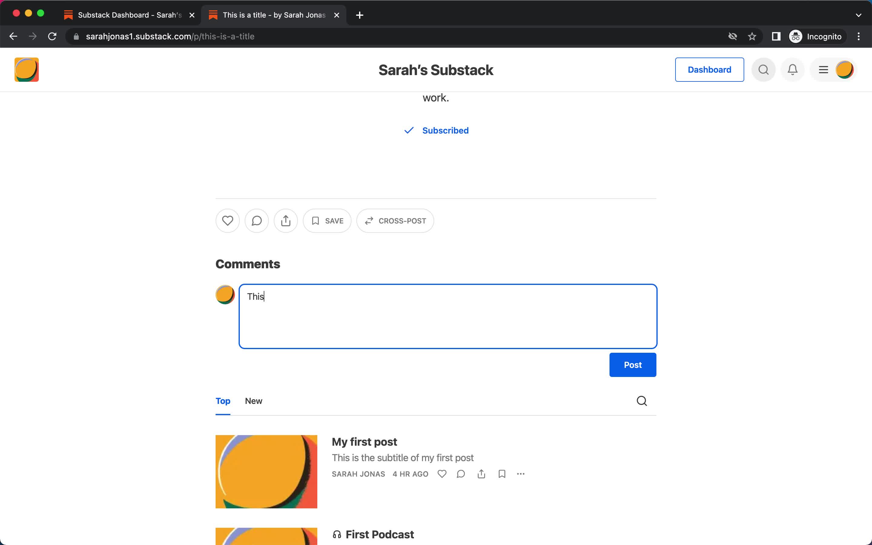 General browsing on Substack video thumbnail