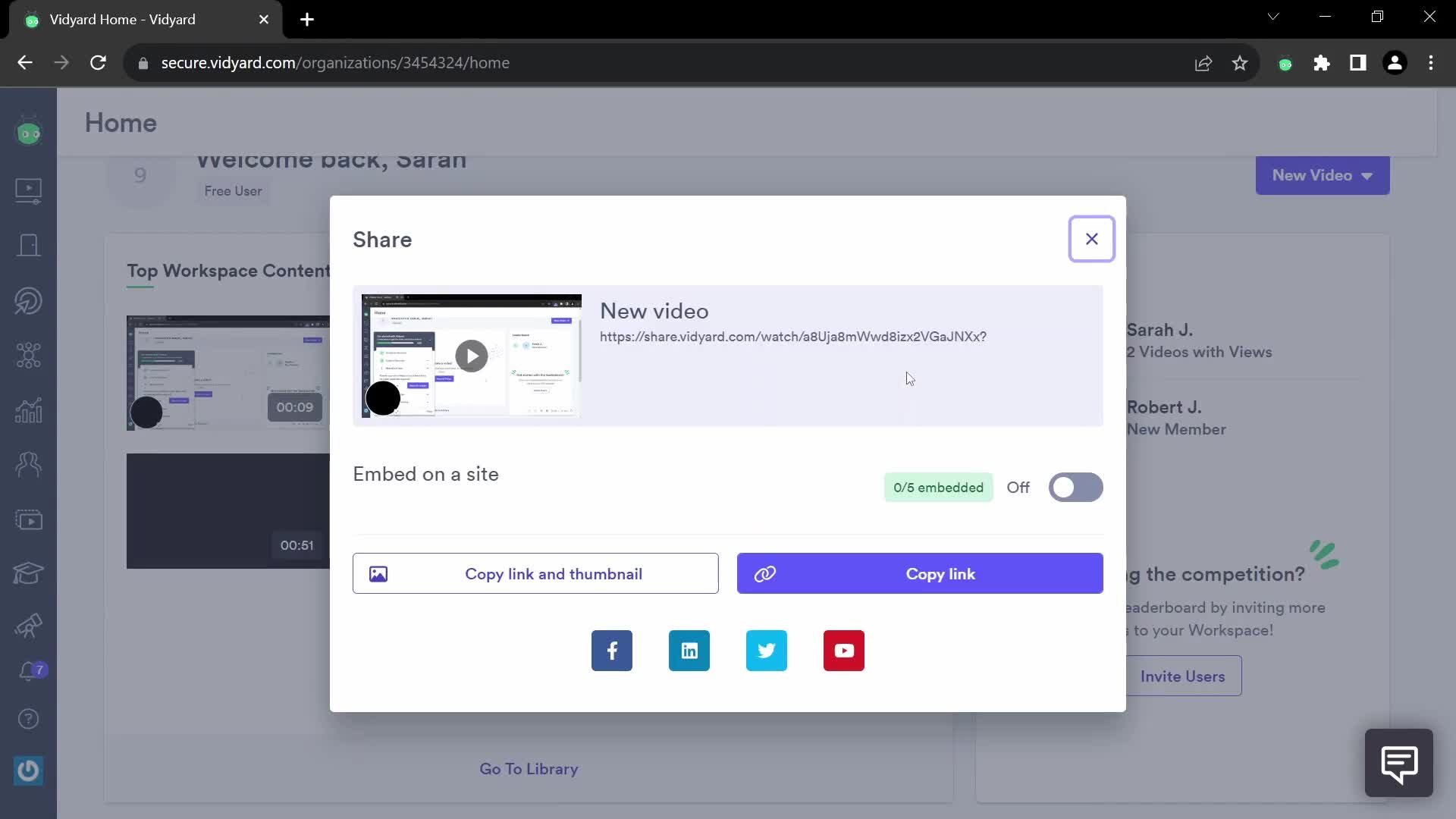 General browsing on Vidyard video thumbnail