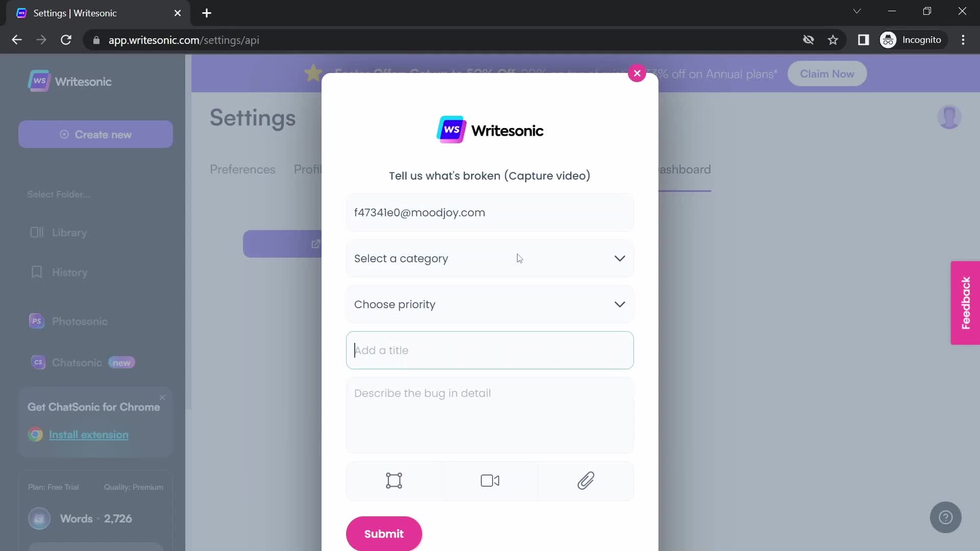 General browsing on Writesonic video thumbnail