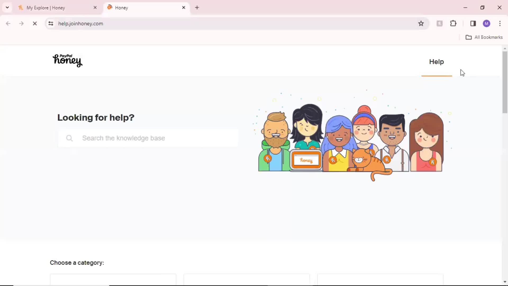 Help center screenshot