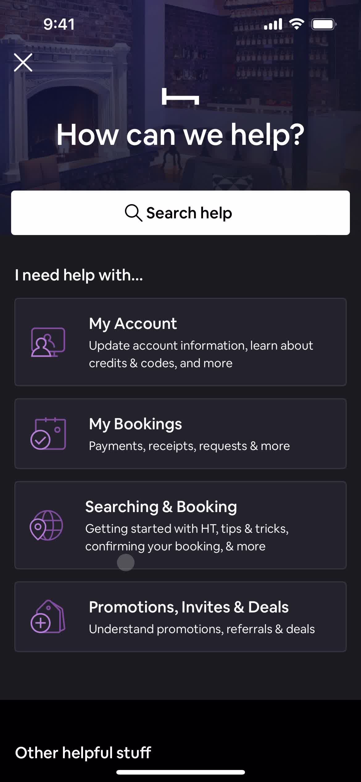 Giving feedback screenshot