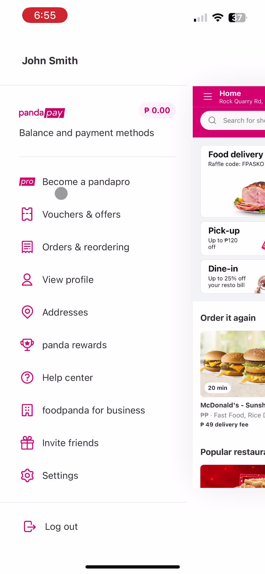 Leaving a review screenshot