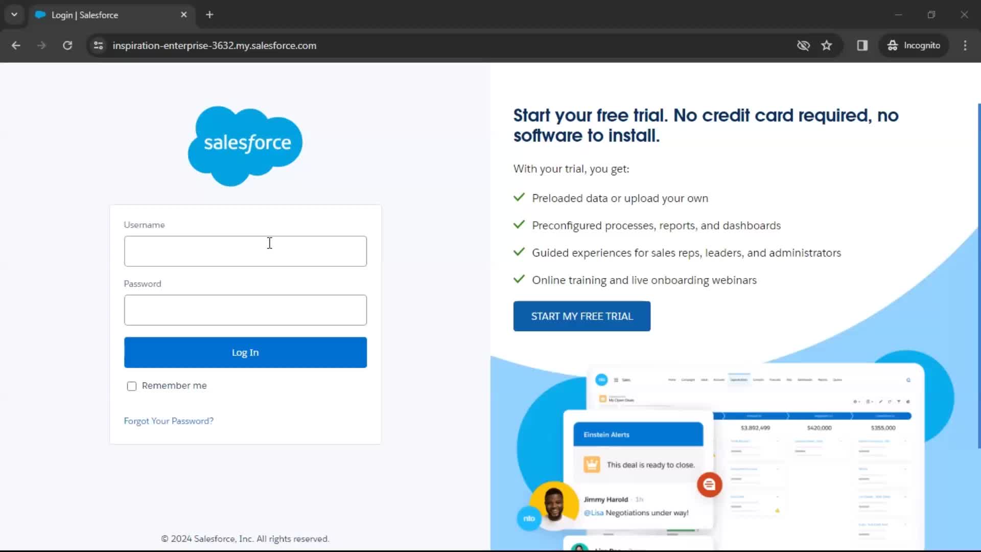 Logging in on Salesforce video thumbnail