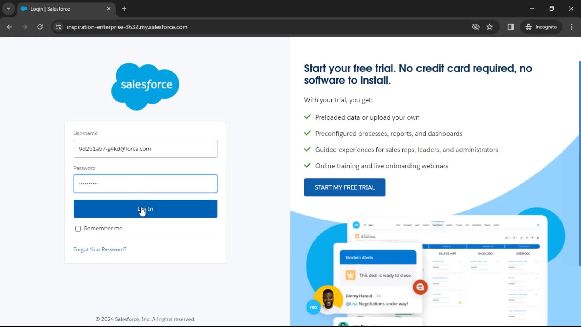 Logging in on Salesforce video thumbnail