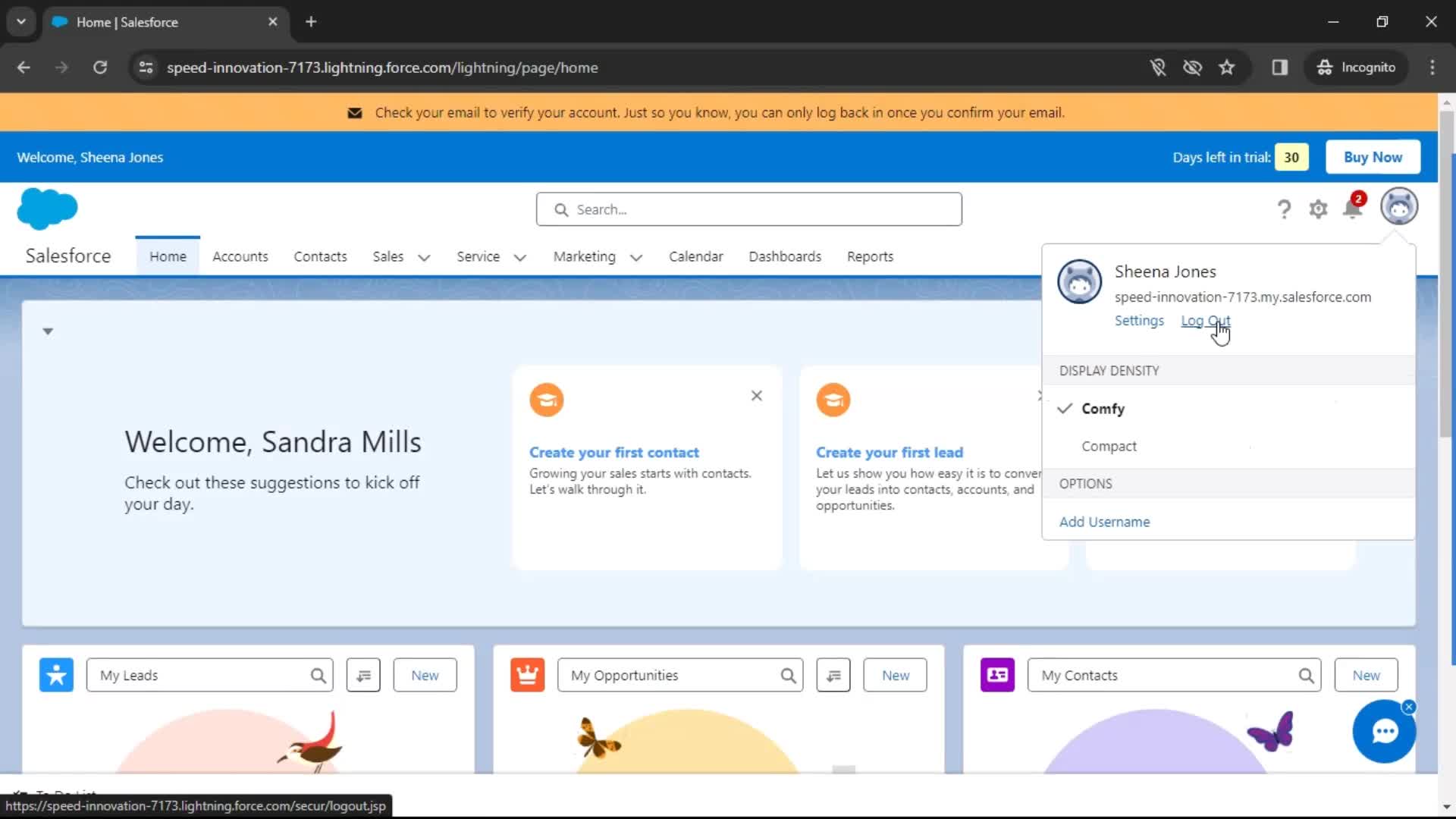 Logging out on Salesforce video thumbnail