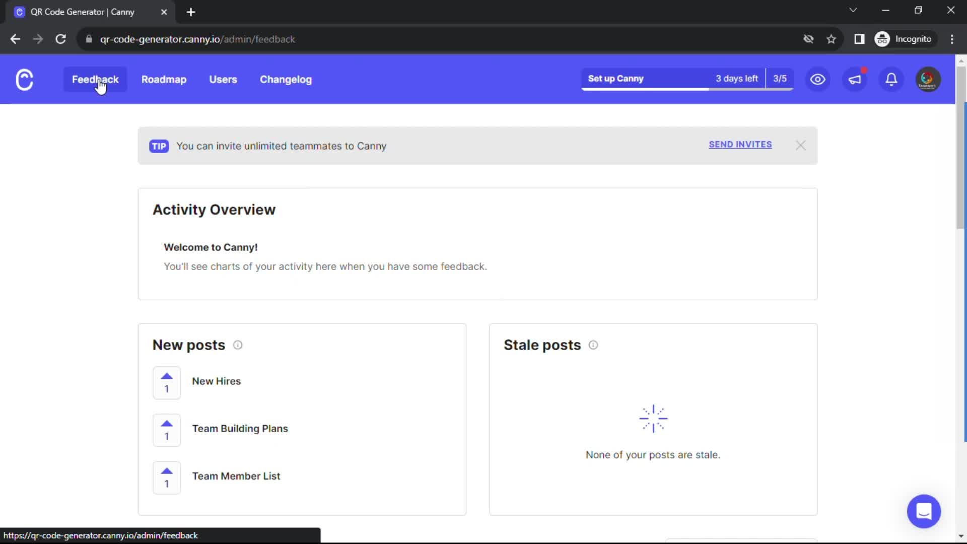 Managing feedback on Canny video thumbnail