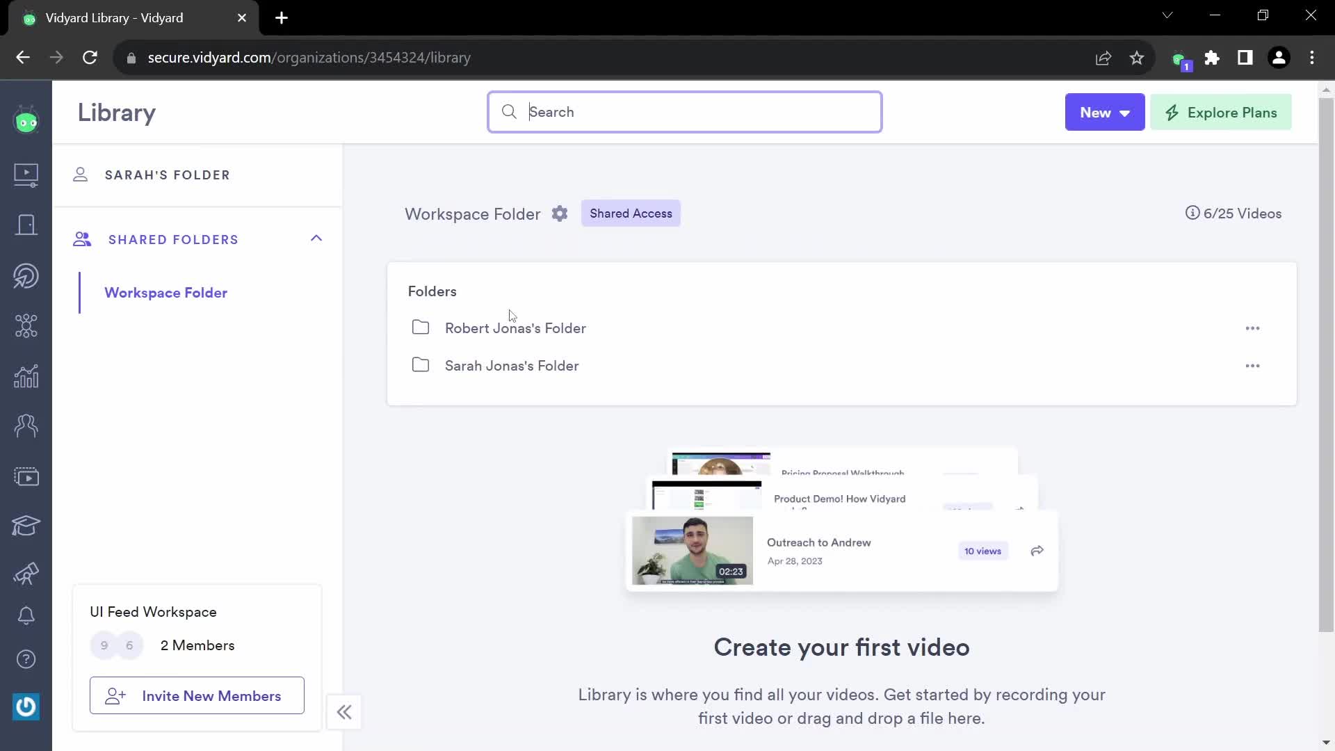 Managing files on Vidyard video thumbnail