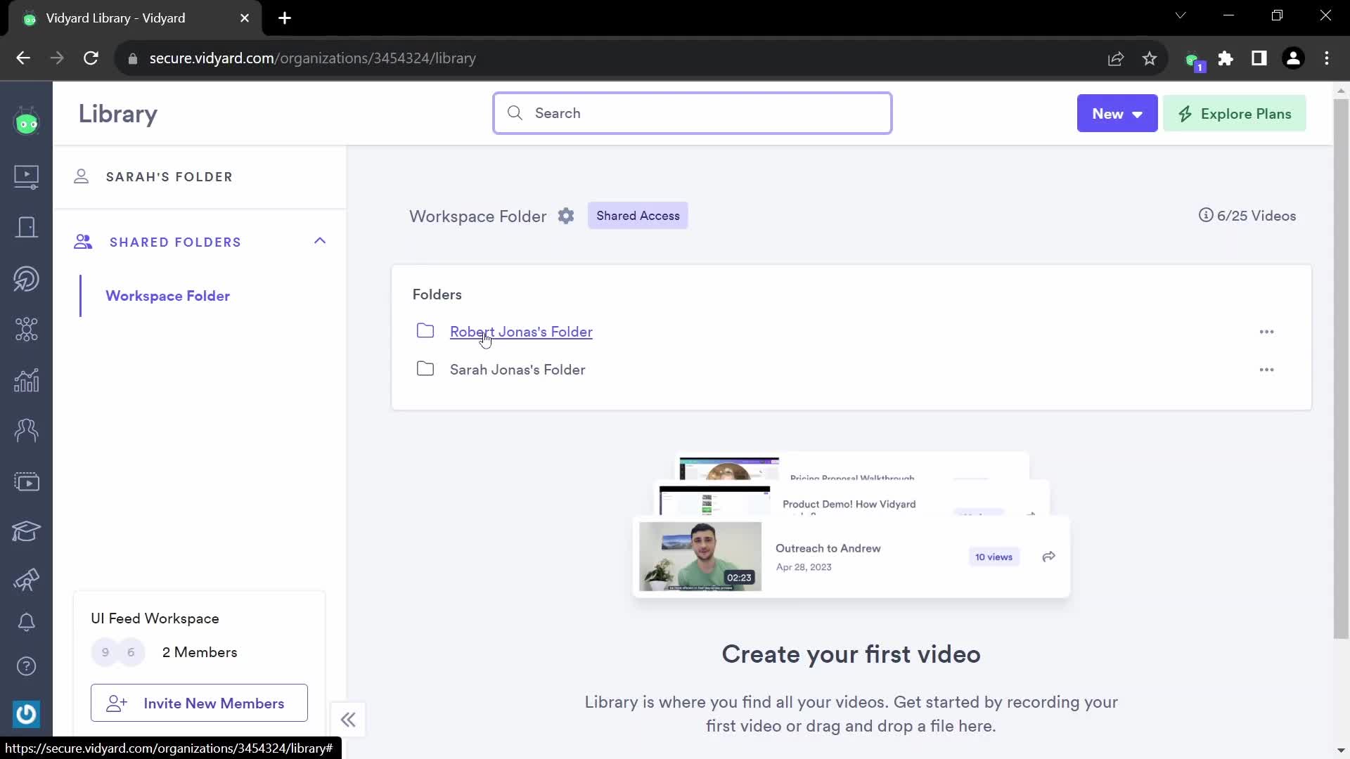 Managing files on Vidyard video thumbnail