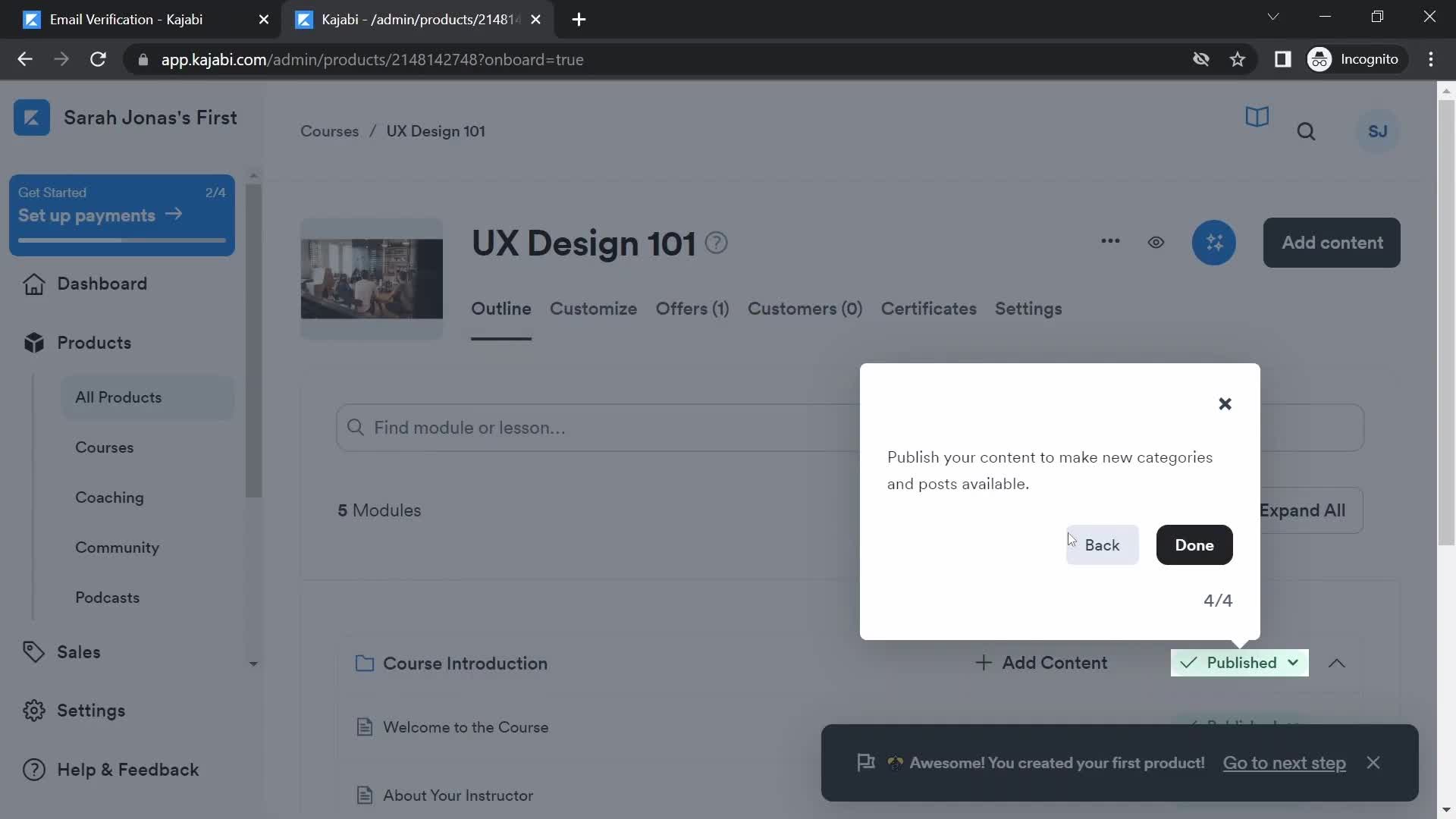 Onboarding screenshot