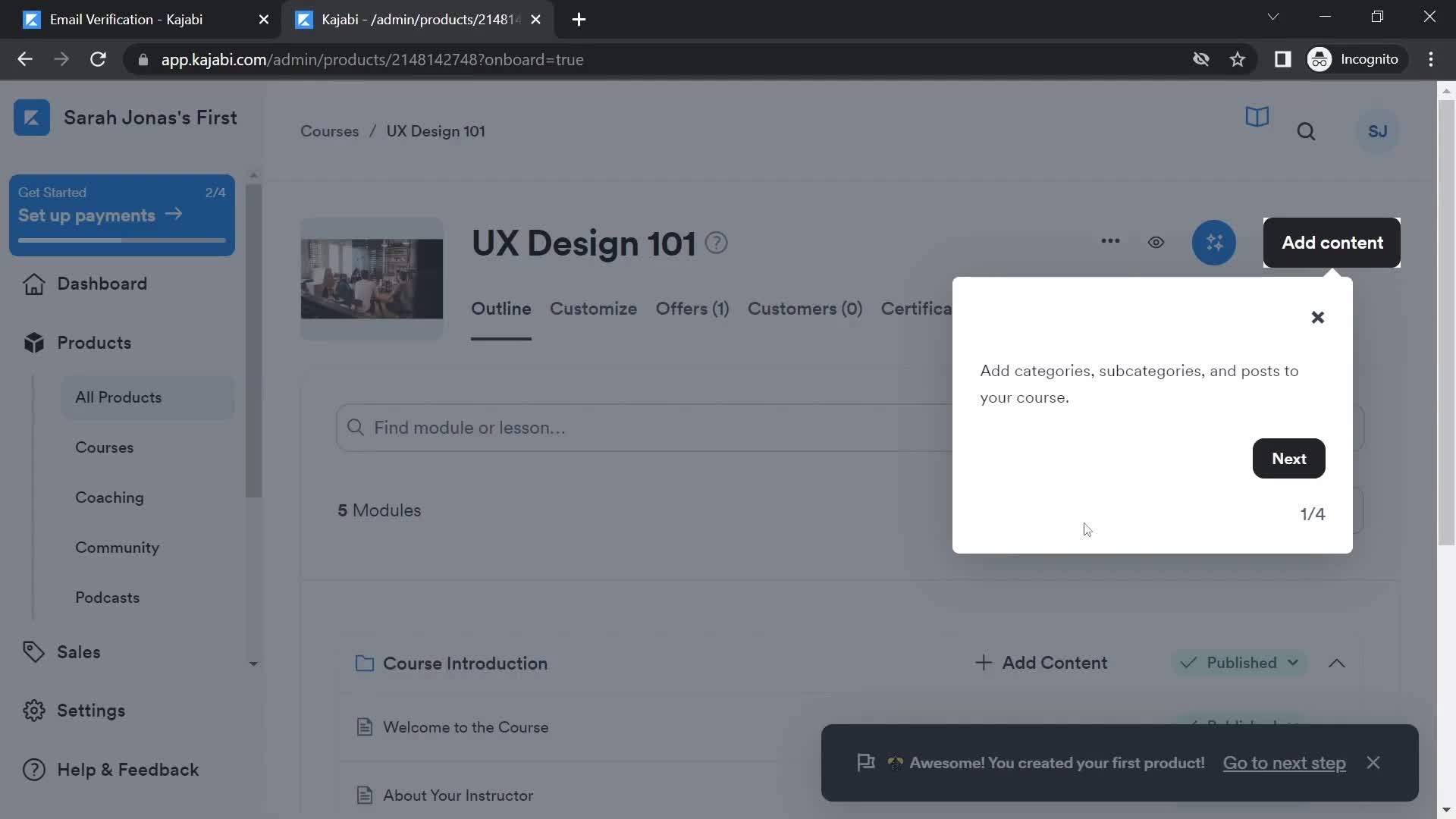 Onboarding screenshot