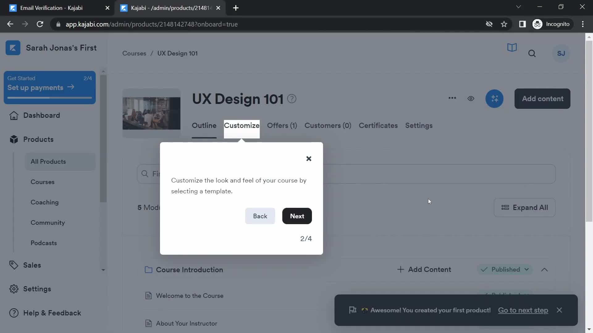 Onboarding screenshot