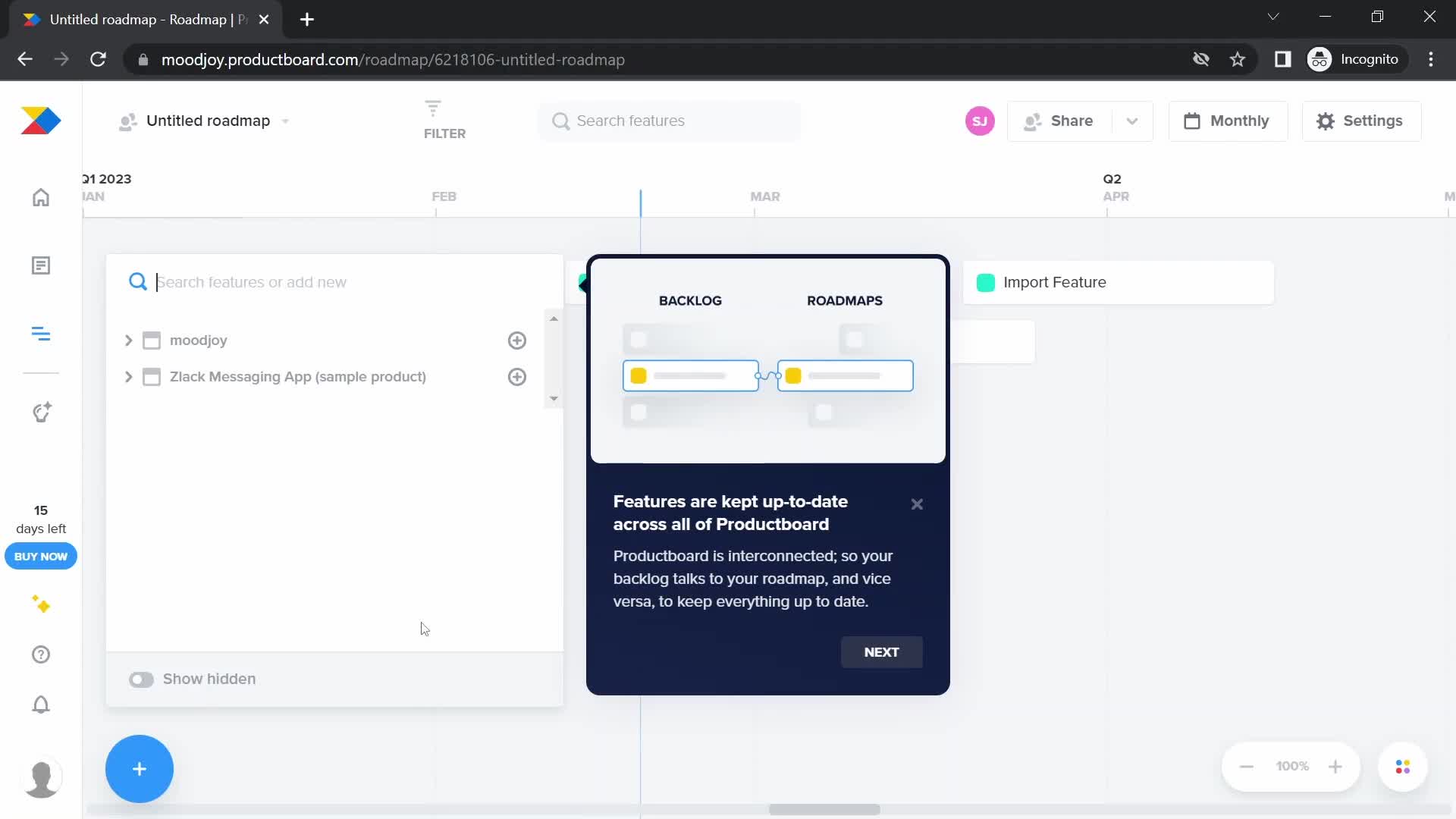 Onboarding screenshot