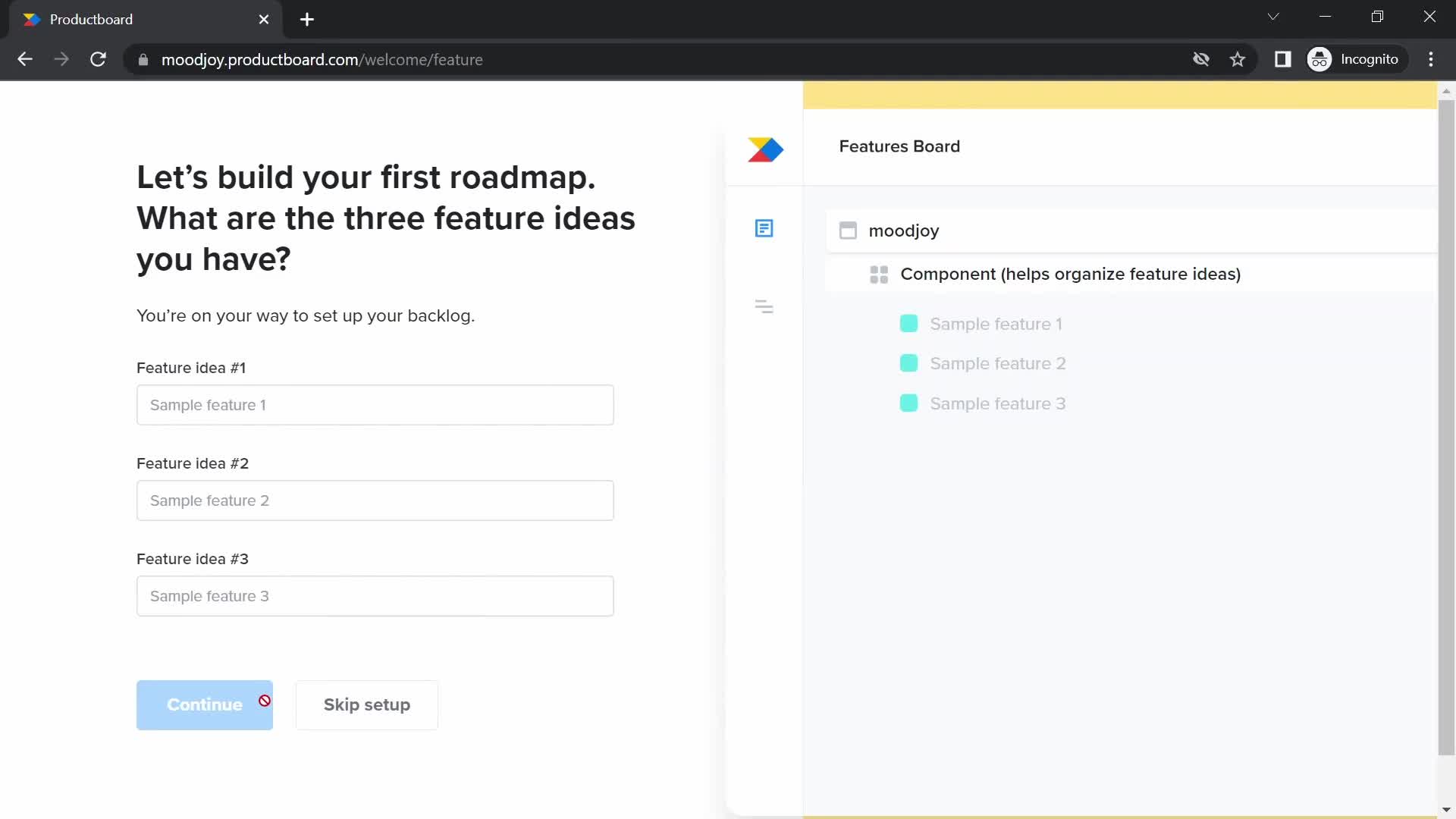Onboarding screenshot