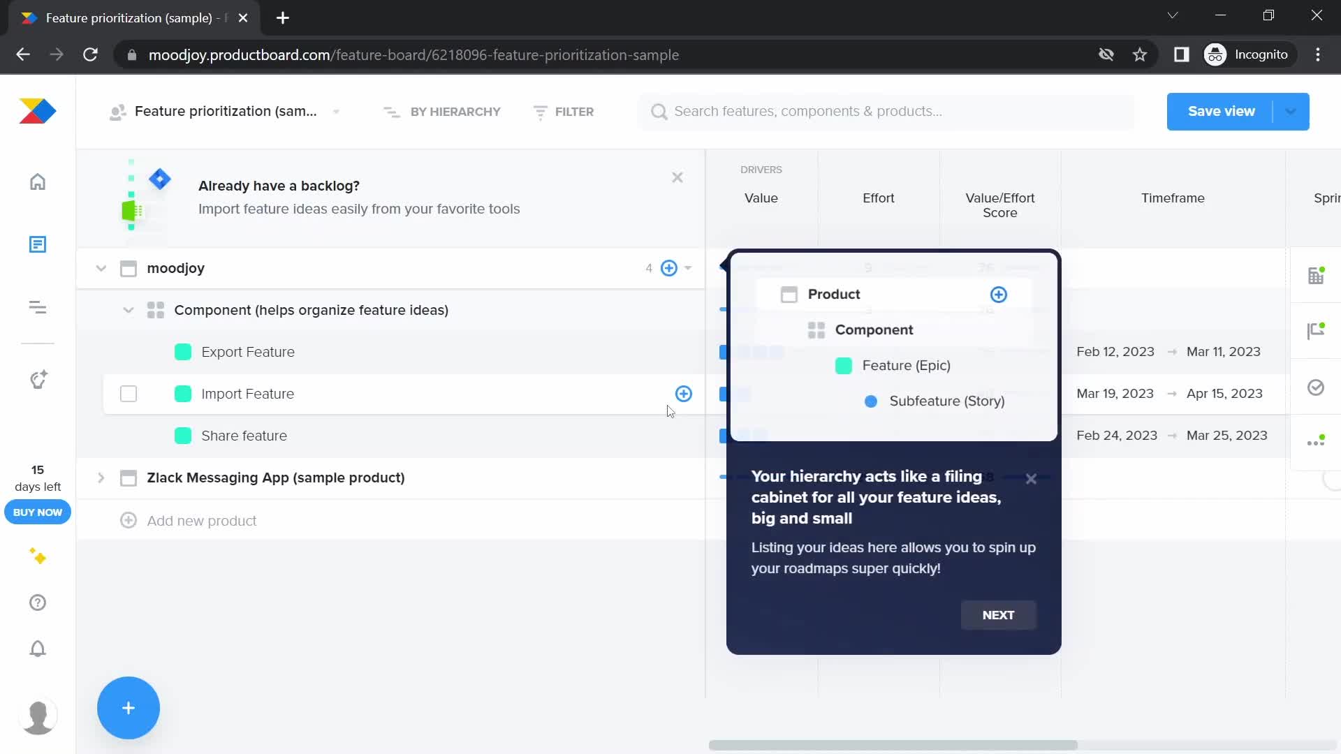 Onboarding screenshot