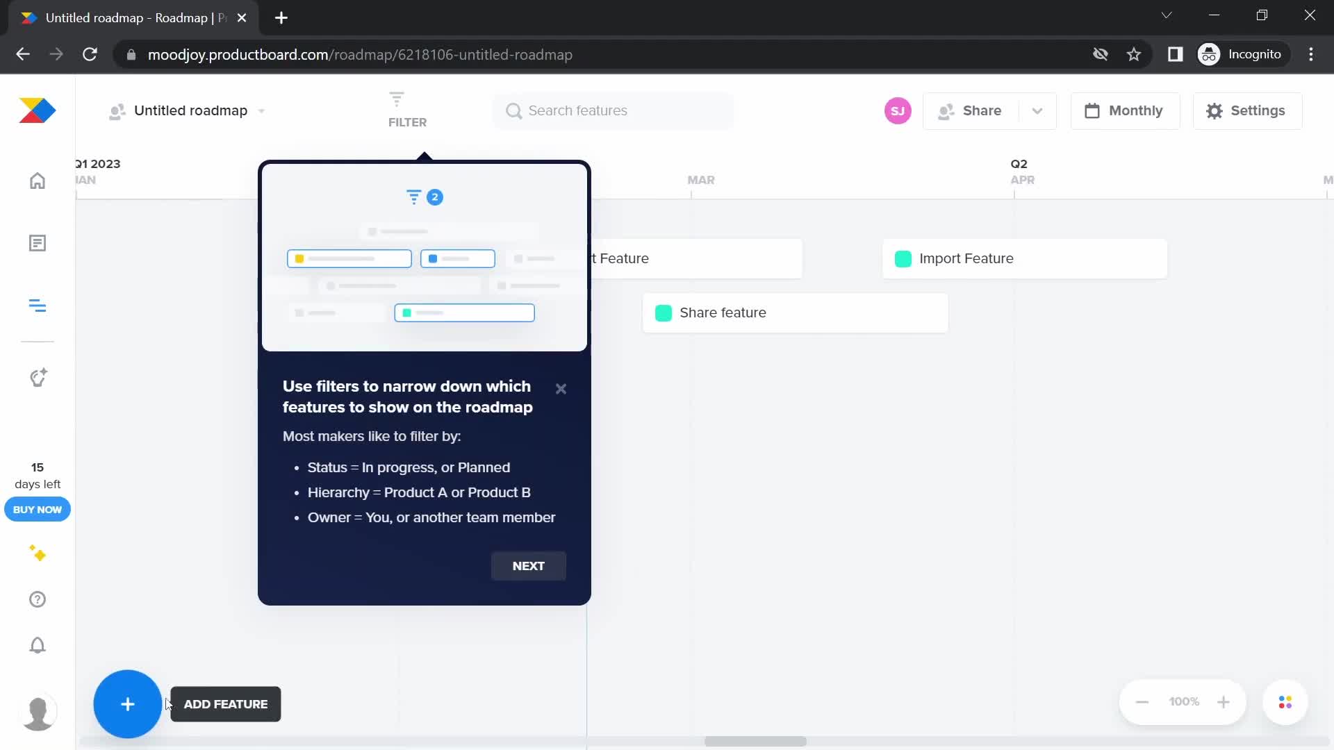 Onboarding screenshot