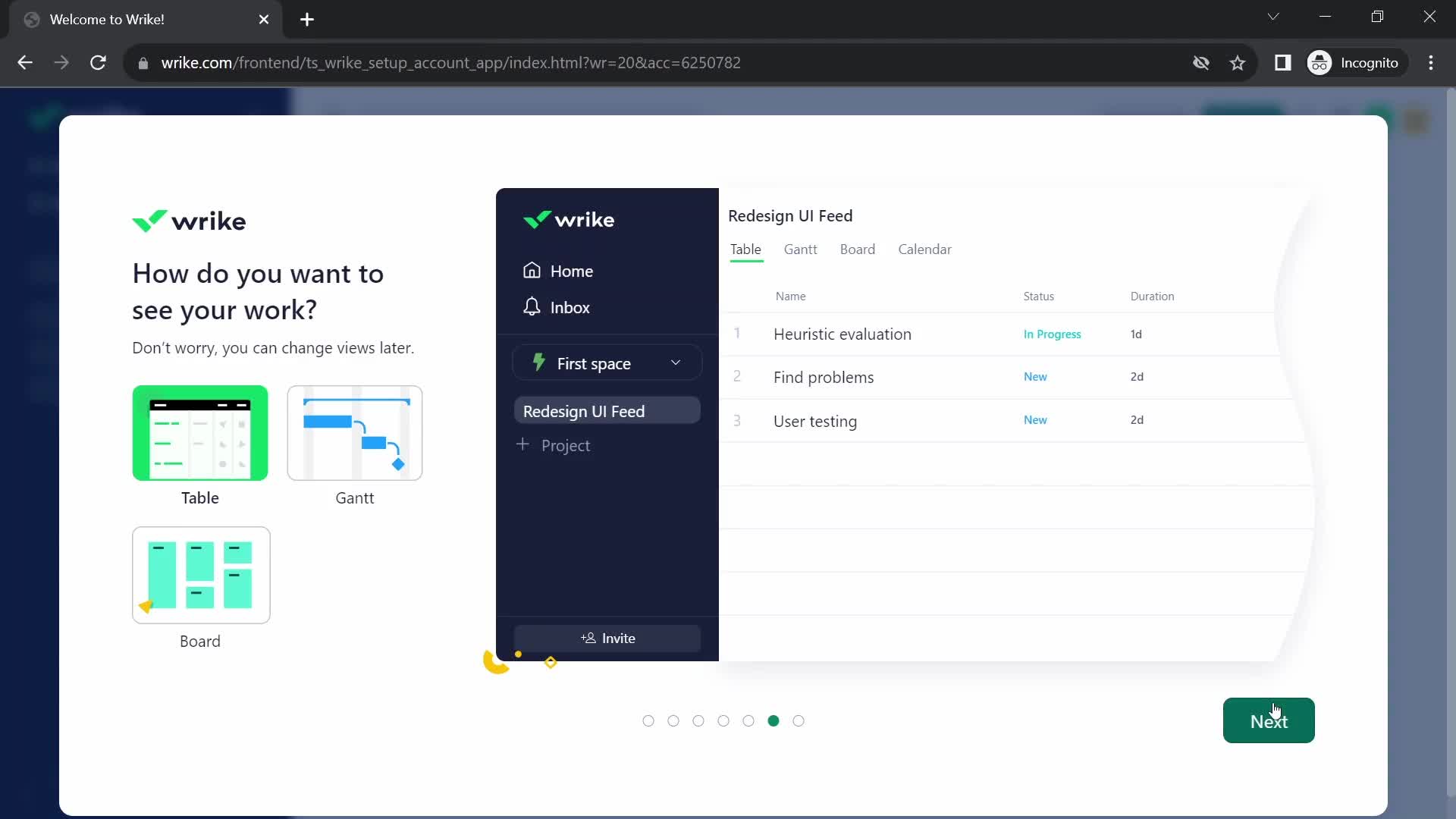 Onboarding screenshot