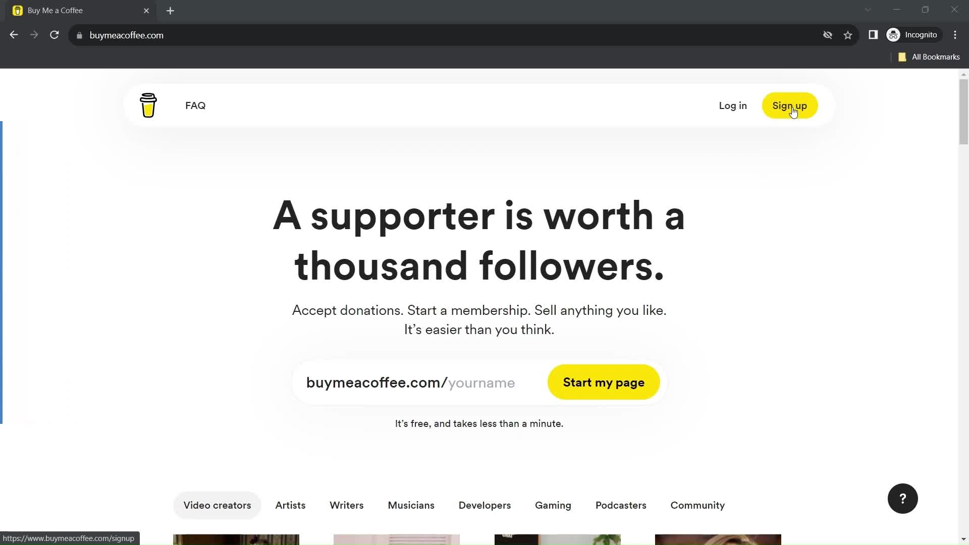 Onboarding on Buy Me a Coffee video thumbnail